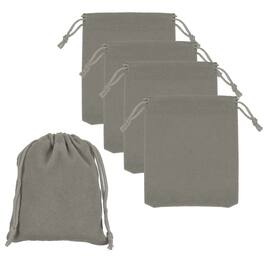 Unique Bargains - Bluetooth Headphone Bag, 5pcs 2.76x1.97 Inch Travel Headset Carrying Storage Pouch Drawstring for Over-Ear Headphones - Gray