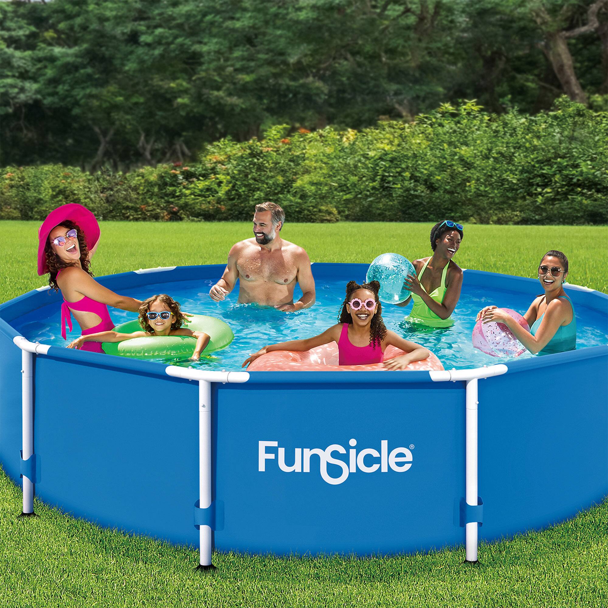 Alt View 1. Funsicle - Funsicle 12' x 30" Outdoor Activity Round Frame Above Ground Swimming Pool Set - Blue.