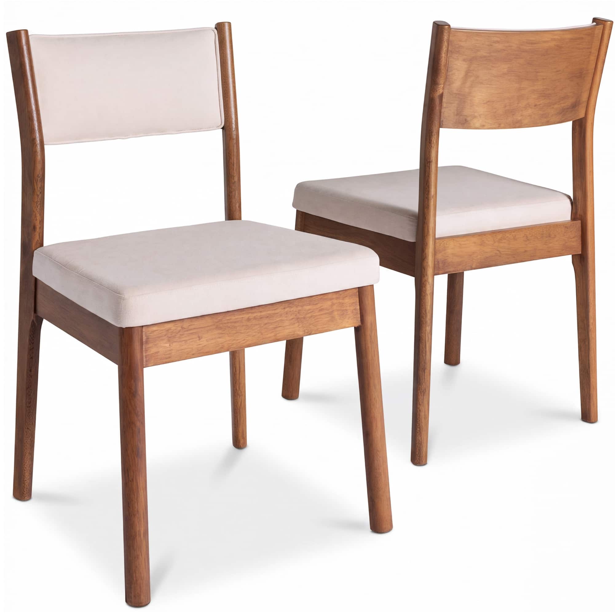 Best Choice Products - Dining Chairs Set of 2, Modern Solid Wood & Upholstered Chairs, Armless W/ Cushion & Backrest - Chestnut/Cream price history on PriceWatchPro