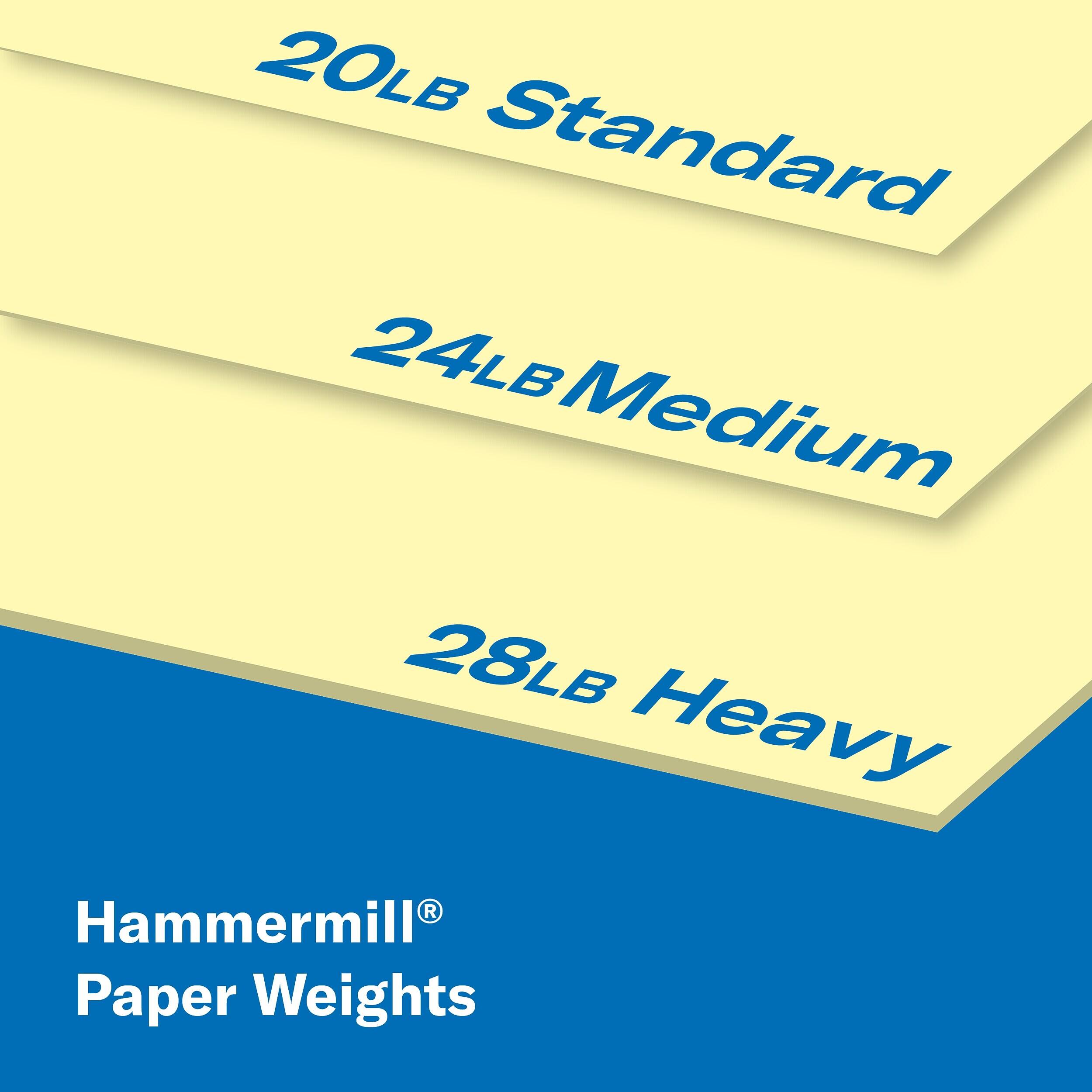 20LB Standard  
24LB Medium  
28LB Heavy  
Hammermill® Paper Weights