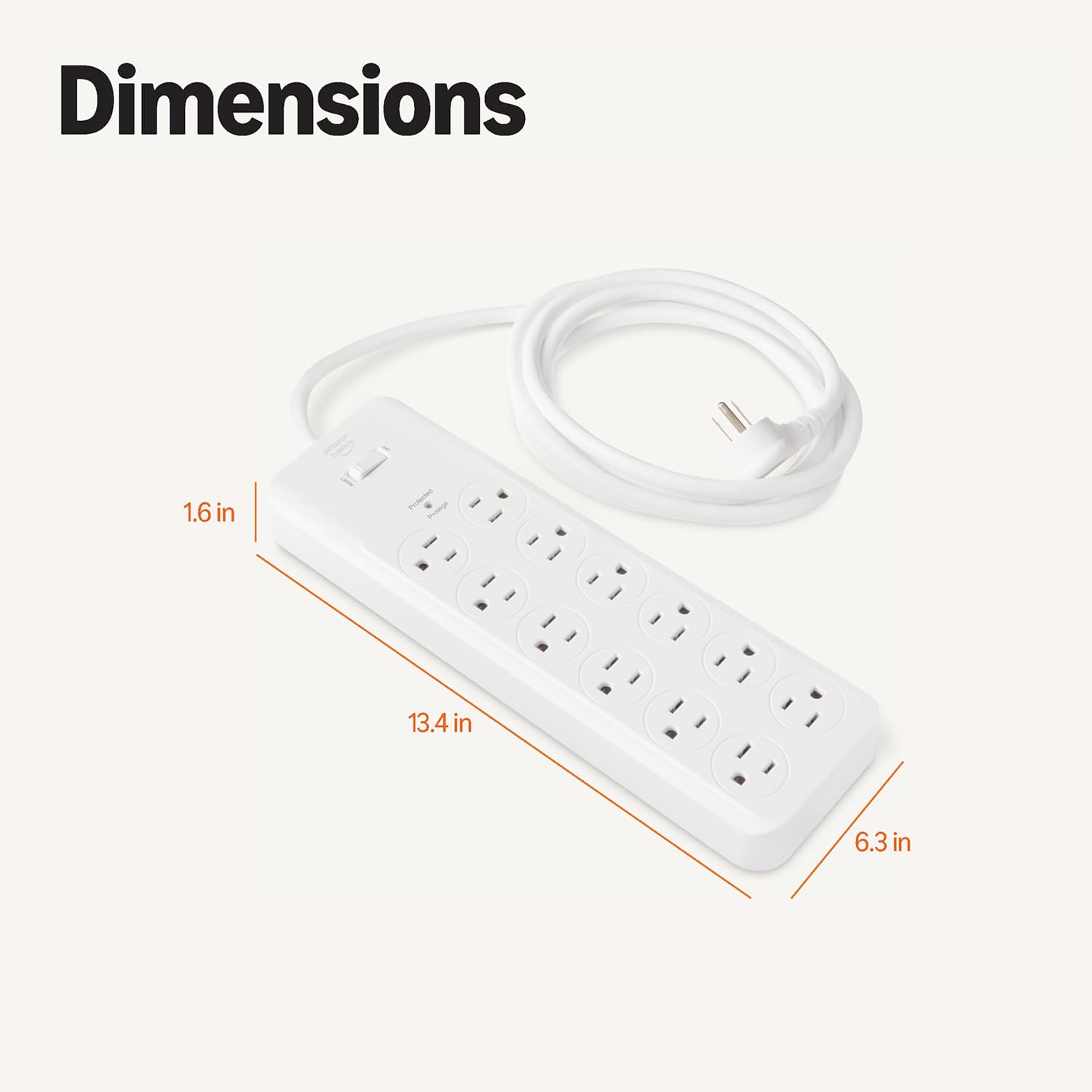 Dimensions  
1.6 in  
13.4 in  
6.3 in