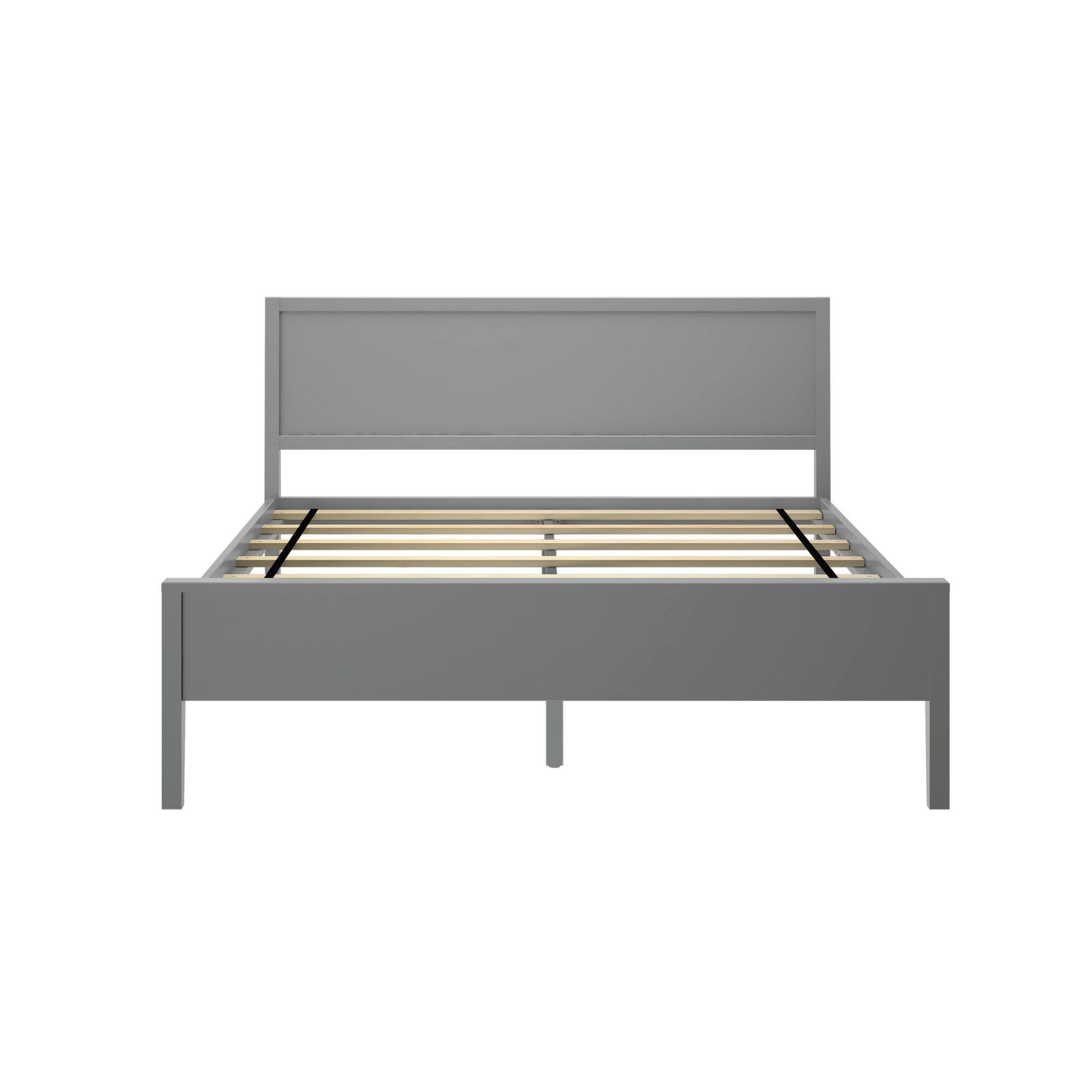 Alt View 5. Plank+Beam - Queen-Size Bed with Panel Headboard, Grey - Grey.