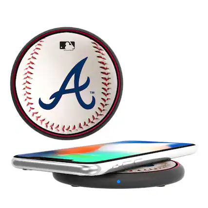 Front. Keyscaper - Atlanta Braves Wireless Charging Pad - Multicolor.