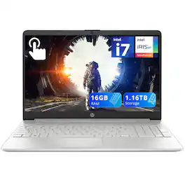 HP - 15.6" FHD IPS Touchscreen Laptop,Intel i7-1255U,16GB DDR4 RAM,1TB SSD+128GB Docking Station Set,Win 11 Home - Silver