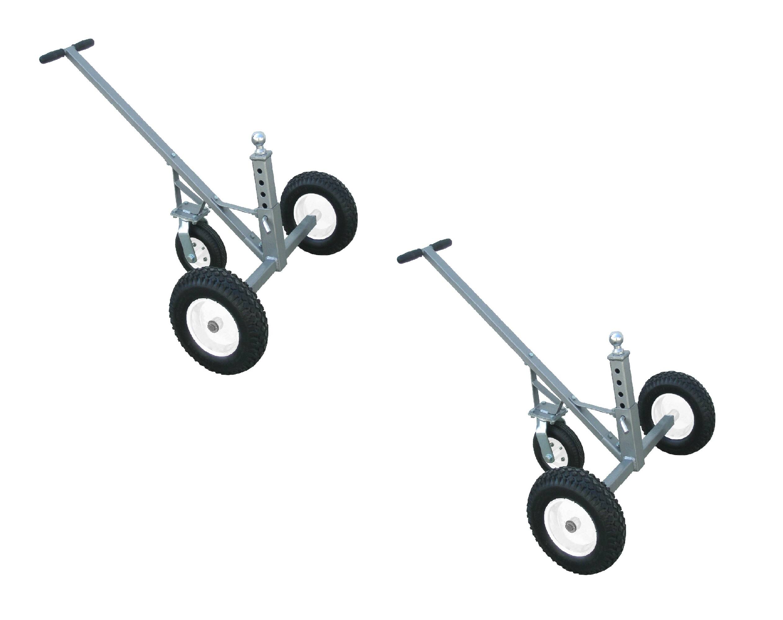 Tow Tuff - Adjustable Solid Steel 800 lb Capacity Trailer Dolly w/ Caster (2 Pack)