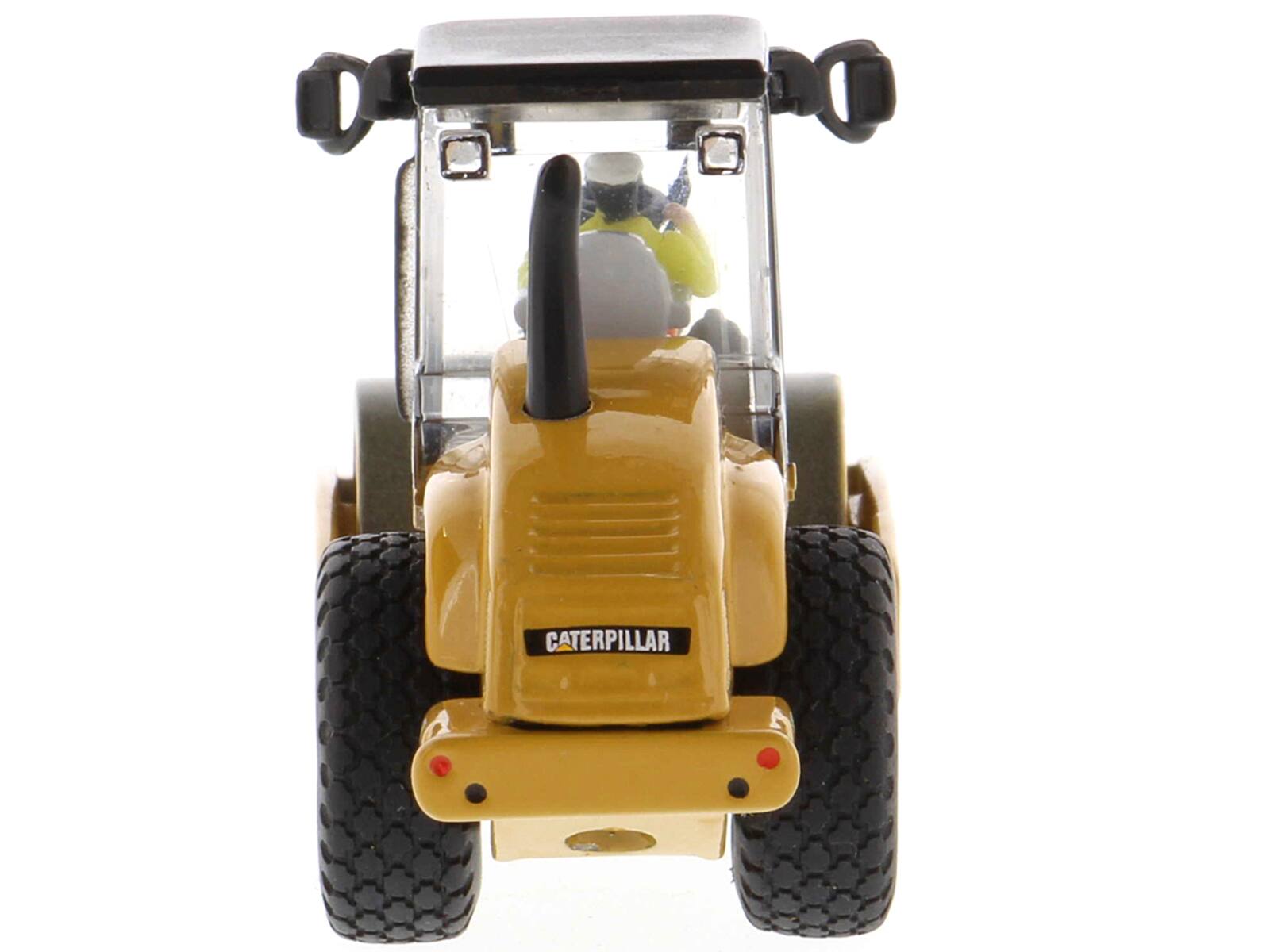 Alt View 1. Diecast Masters - CAT Caterpillar CS56 Smooth Drum Vibratory Soil Compactor with Operator "High Line" Series 1/87 (HO) Scale Diecast - Yellow .