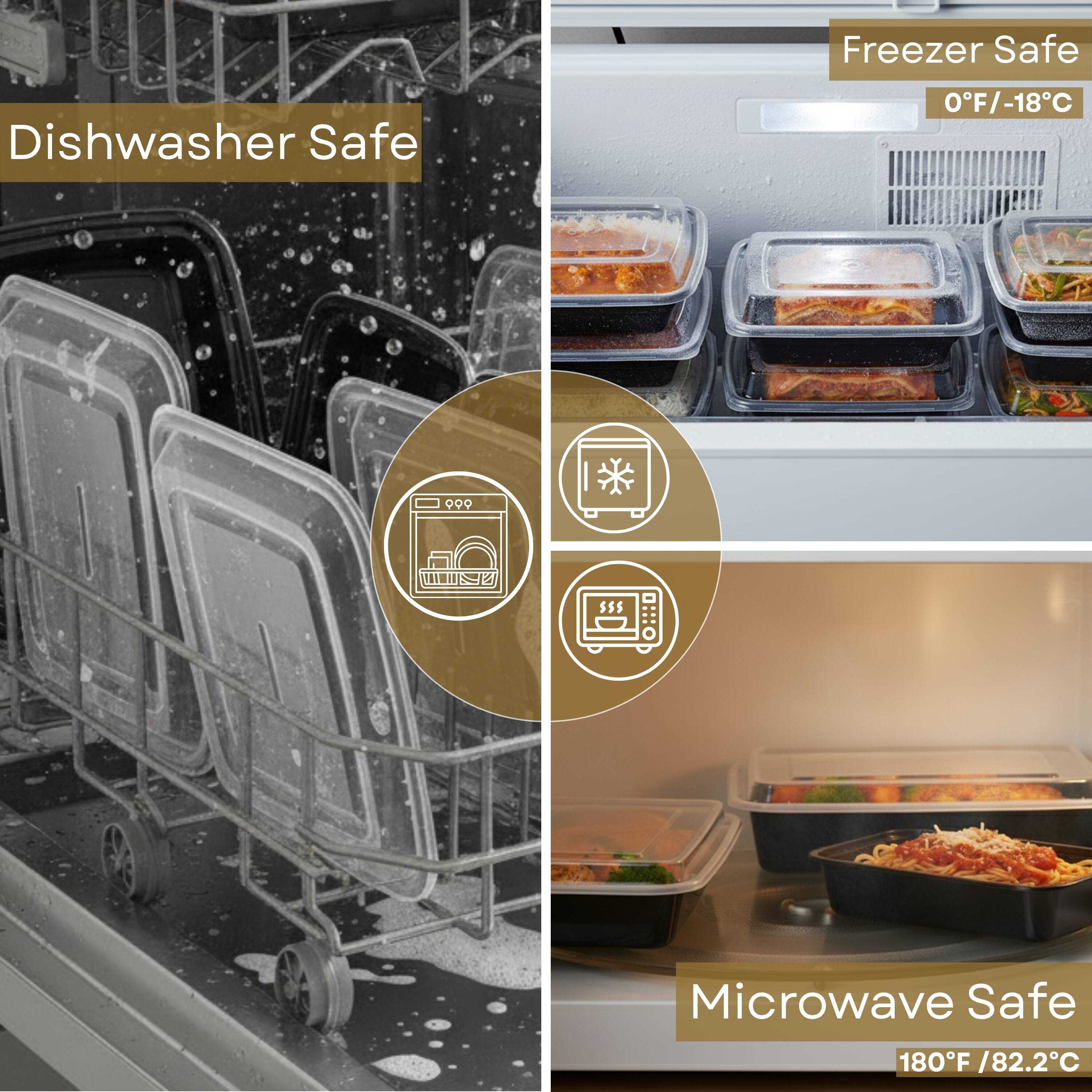 Dishwasher Safe  
Freezer Safe 0°F/-18°C  
Microwave Safe 180°F /82.2°C