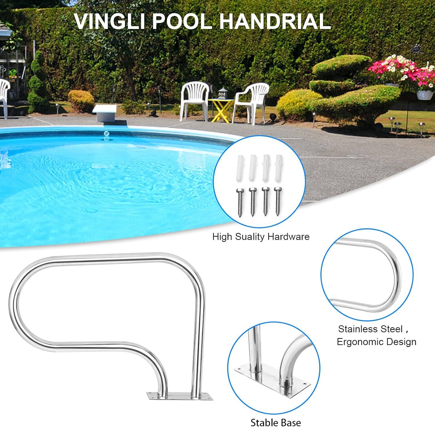 VINGLI POOL HANDRAIL

High Quality Hardware Stainless Steel, Ergonomic Design Stable Base