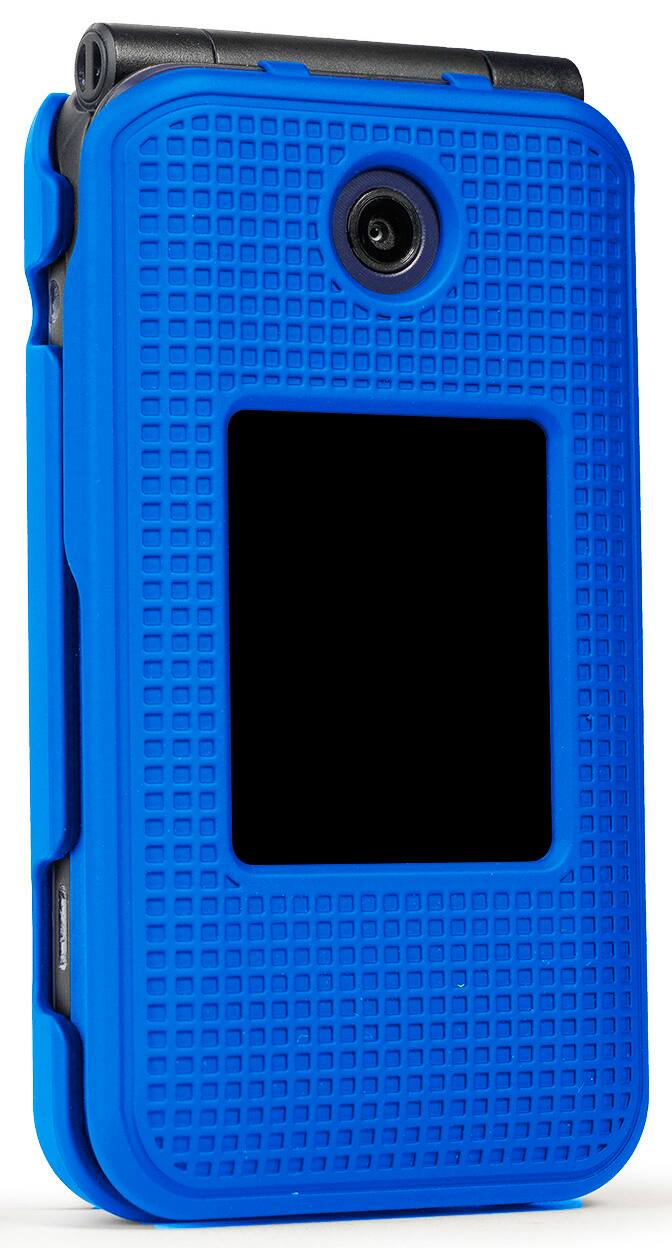 Alt View 8. Nakedcellphone - Hard Case for AT&T Cingular Flip 4, Cricket Debut Flip Phone - Blue.
