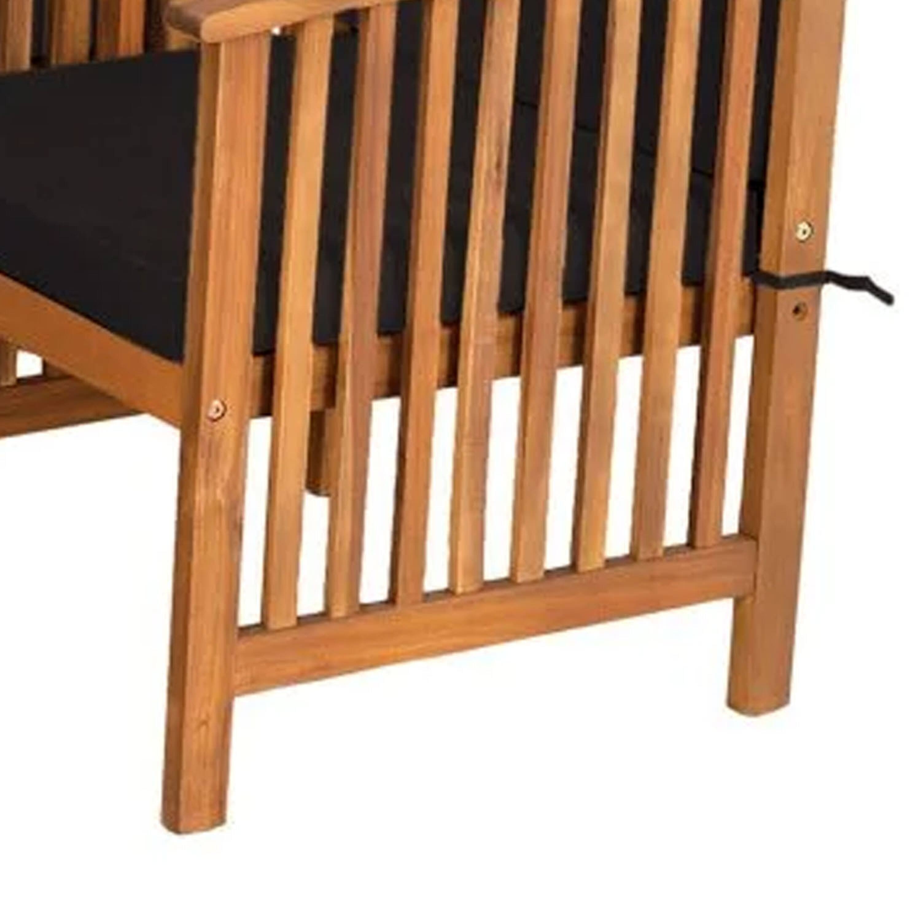 Alt View 3. Manhattan Lane - Kaila Outdoor Armchair Set of 2, Black Cushions - Black, Natural Brown.