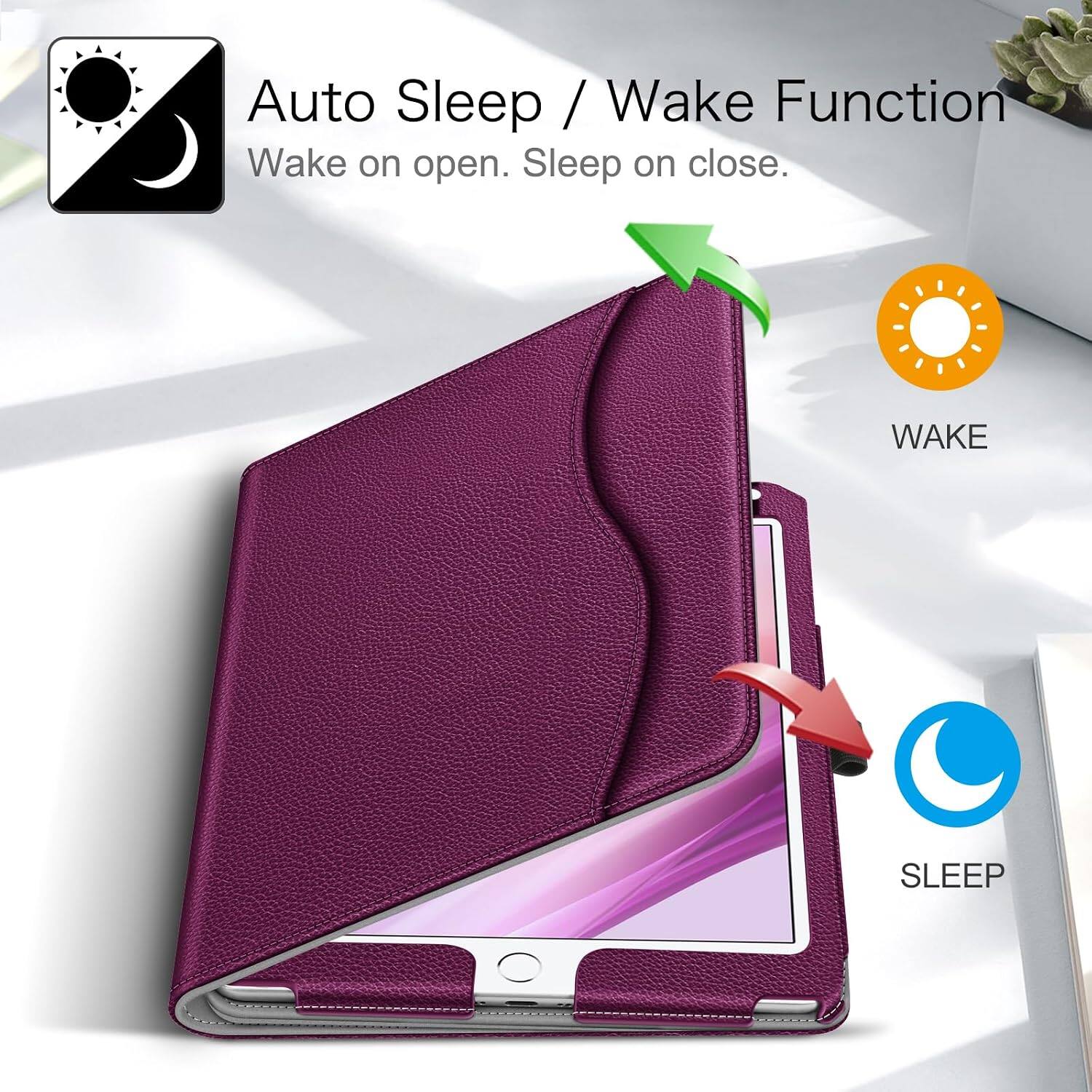 Auto Sleep / Wake Function  
Wake on open. Sleep on close.  

WAKE  
SLEEP