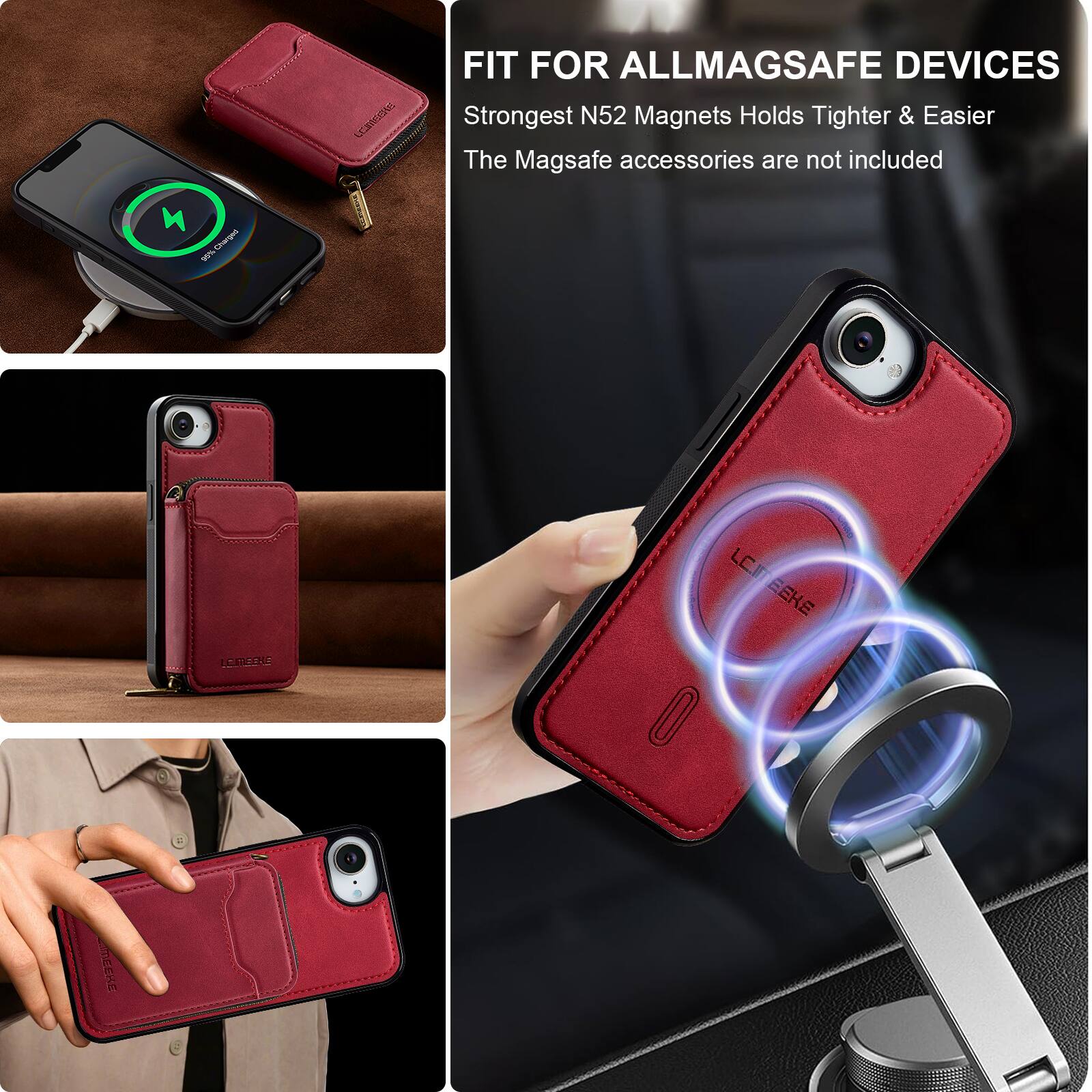 FIT FOR ALL MAGSAFE DEVICES  
Strongest N52 Magnets Holds Tighter & Easier  
The MagSafe accessories are not included