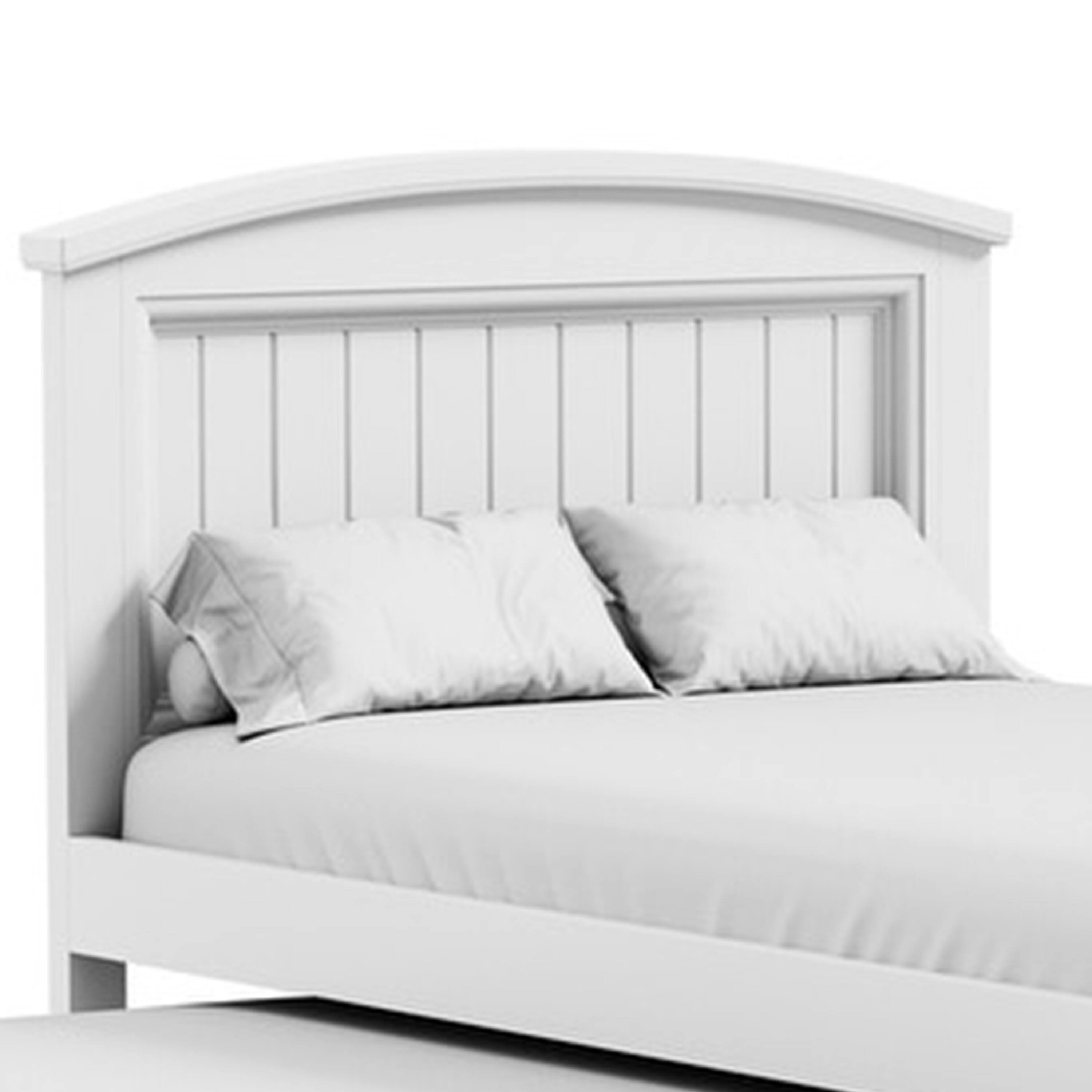 Alt View 2. Manhattan Lane - Toli Twin Captain Bed w Trundle, Drawers, White Curved Panel Headboard - White.