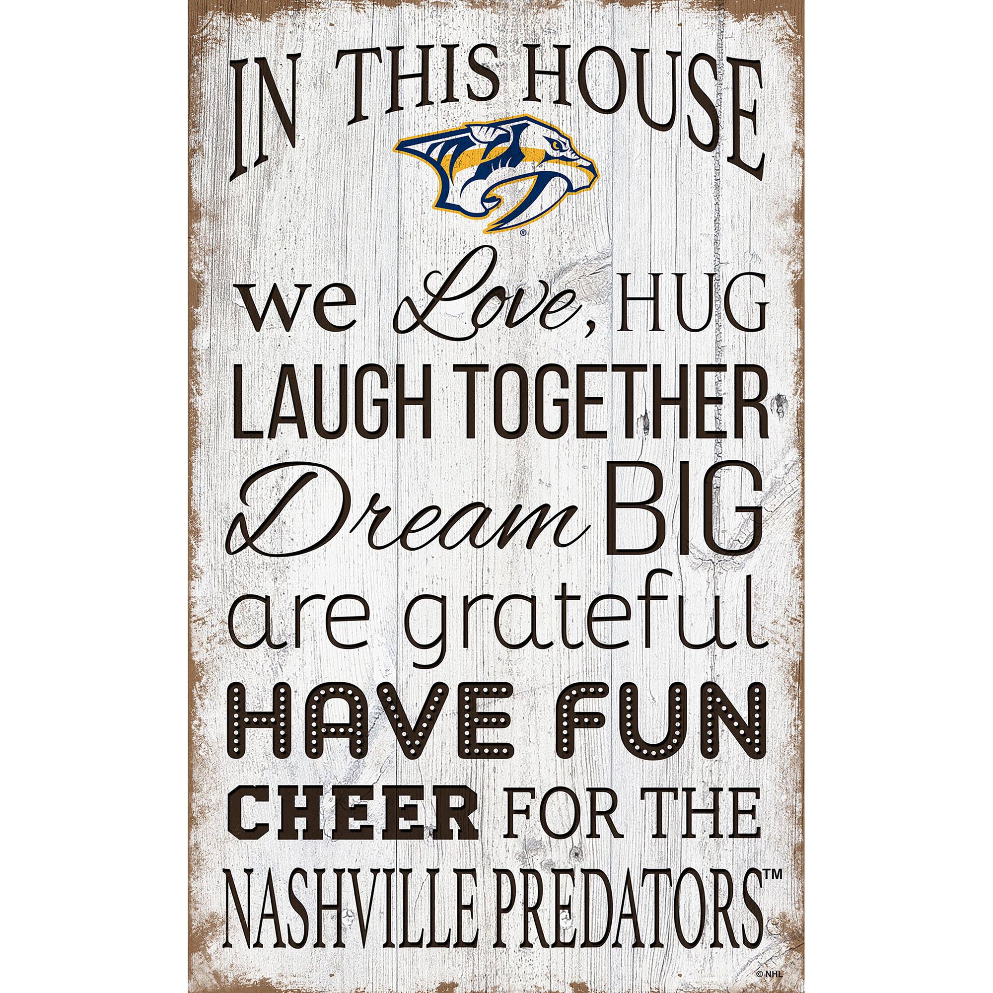 Nashville Predators 11'' x 19'' Team In This House Sign