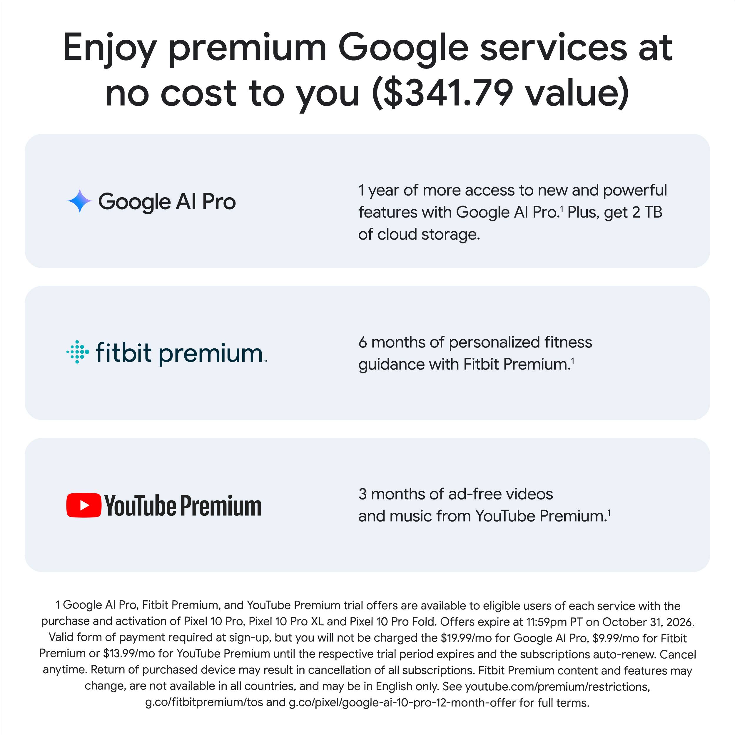 Enjow premium Google sevices at no cost to you