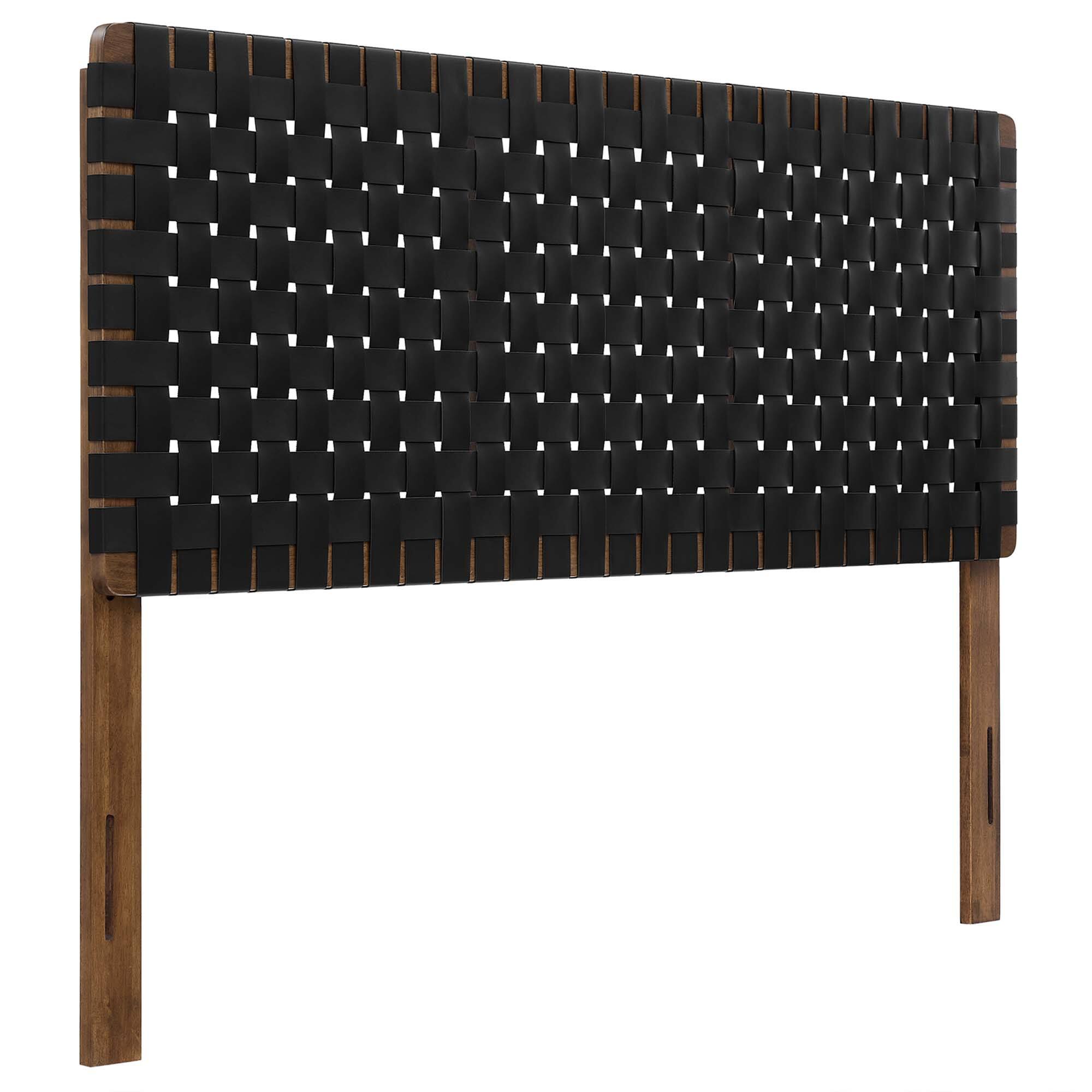 Front. Modway - Sparta Weave Vegan Leather Queen Headboard by Modway - Black.