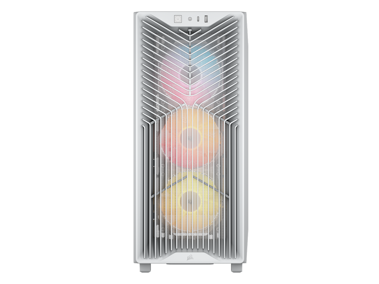 Alt View 4. CORSAIR - CORSAIR 3200D RS ARGB Mid-Tower Chassis, 3x RS120 ARGB Fans, DIY Features, White - White.