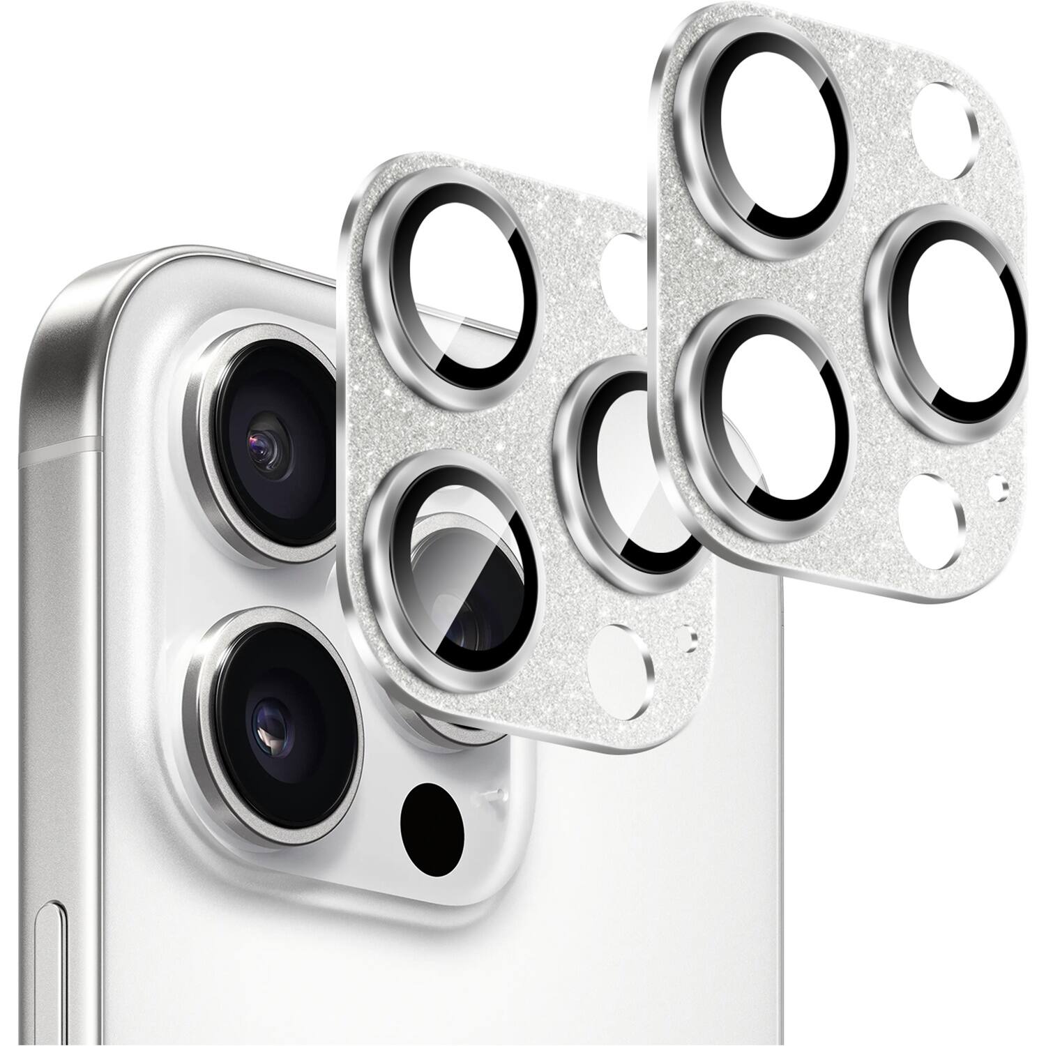 SaharaCase - Ultra-Strong Camera Lens Protector for Apple iPhone 16 Pro and 16 Pro Max (2-Pack) - Glisten