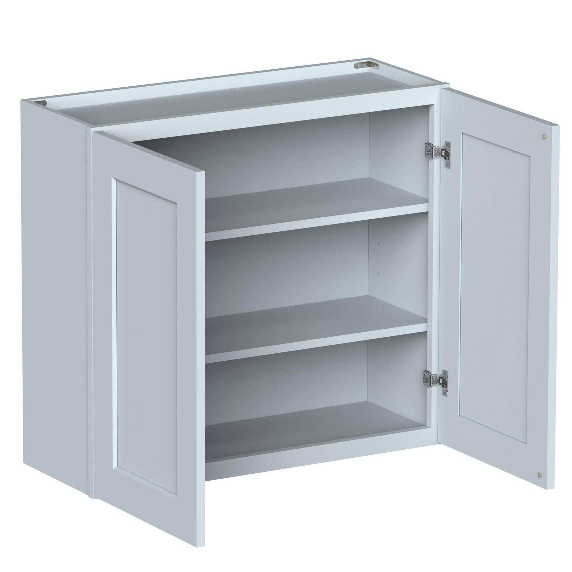 Alt View 2. Boyel Living - 33in.W x12in.D x30in.H WALL CABINET Fully assembled Cabinet With Two HDF Doors - Gray.