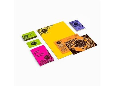 Sure, here is the corrected and grouped text from the image:

**Yellow Envelope:**
- BIKE
- 6.15.19

**Green Card:**
- BIKE
- 6.15.19

**Pink Card:**
- BIKE
- 6.15.19

**Orange Card:**
- BIKE
- 6.15.19

**Purple Card:**
- BIKE
- 6.15.19

**Black Card:**
- BIKE
- 6.15.19

**Pink Card (Bottom Left):**
- BIKE
- 6.15.19

**Pink Card (Bottom Right):**
- BIKE
- 6.15.19