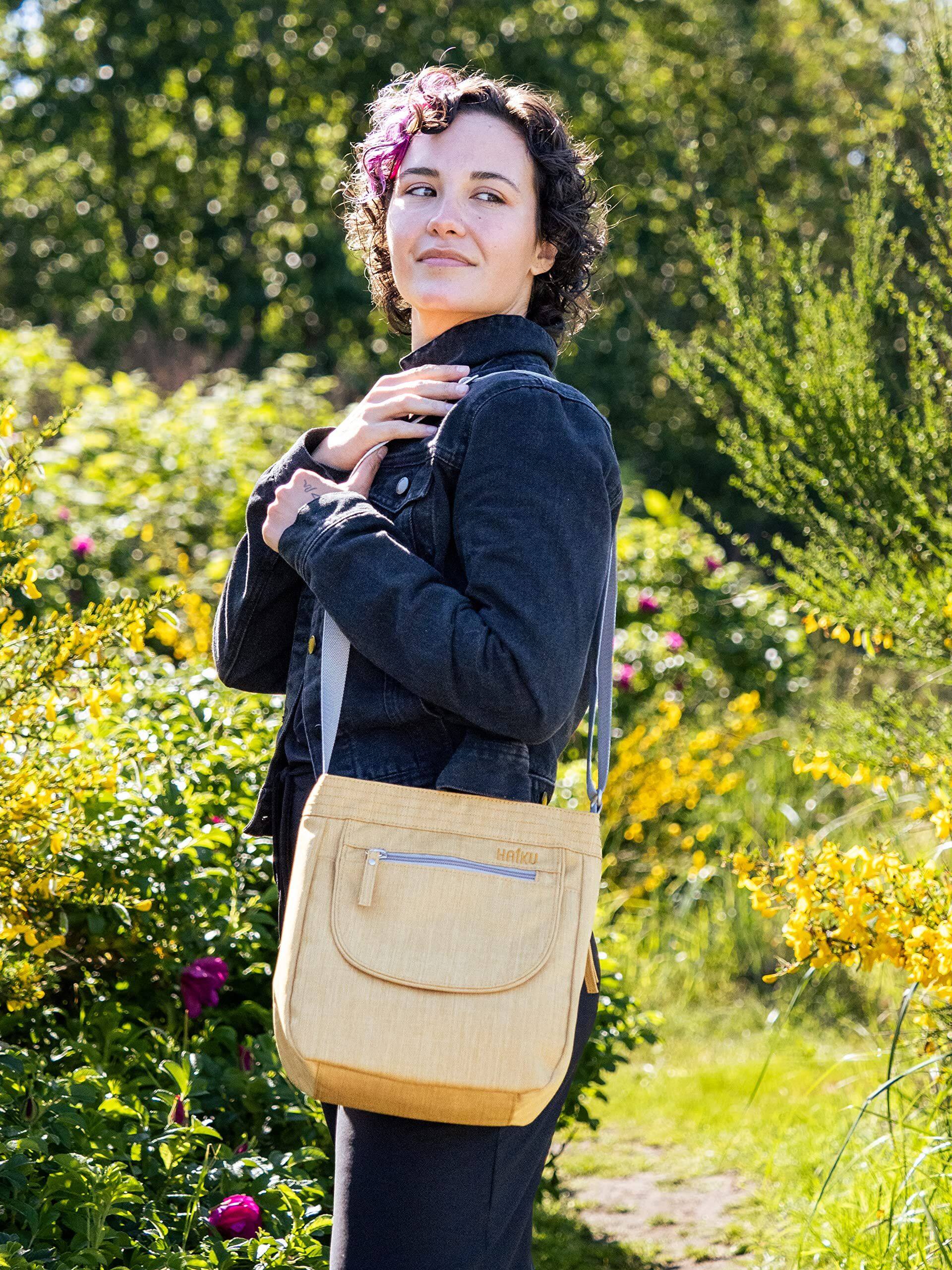 Alt View 4. Haiku - Haiku Jaunt RFID Blocking Crossbody Travel Bag - Honeycomb.