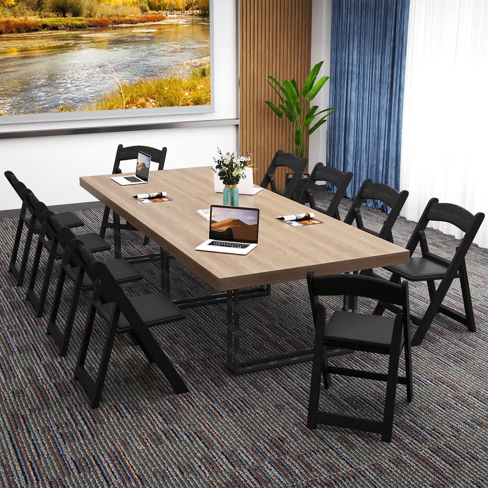 Alt View 4. Costway - Costway 20 Pack Resin Folding Chairs with Padded Seat All-Weather Resin Frame Patio - Black.