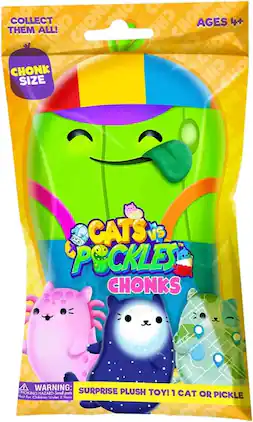 License 2 Play - Cats vs Pickles Chonks 6 Inch Plush Mystery Bag | One Random - Green