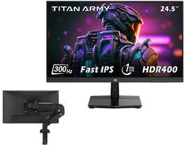 Titan-army - P2510HS 24.5'' 300Hz Gaming Monitor & Single Monitor Arm, Fast IPS 1ms GTG, 1080P FHD, FreeSync, 121% sRGB, HDR400, VESA - Black