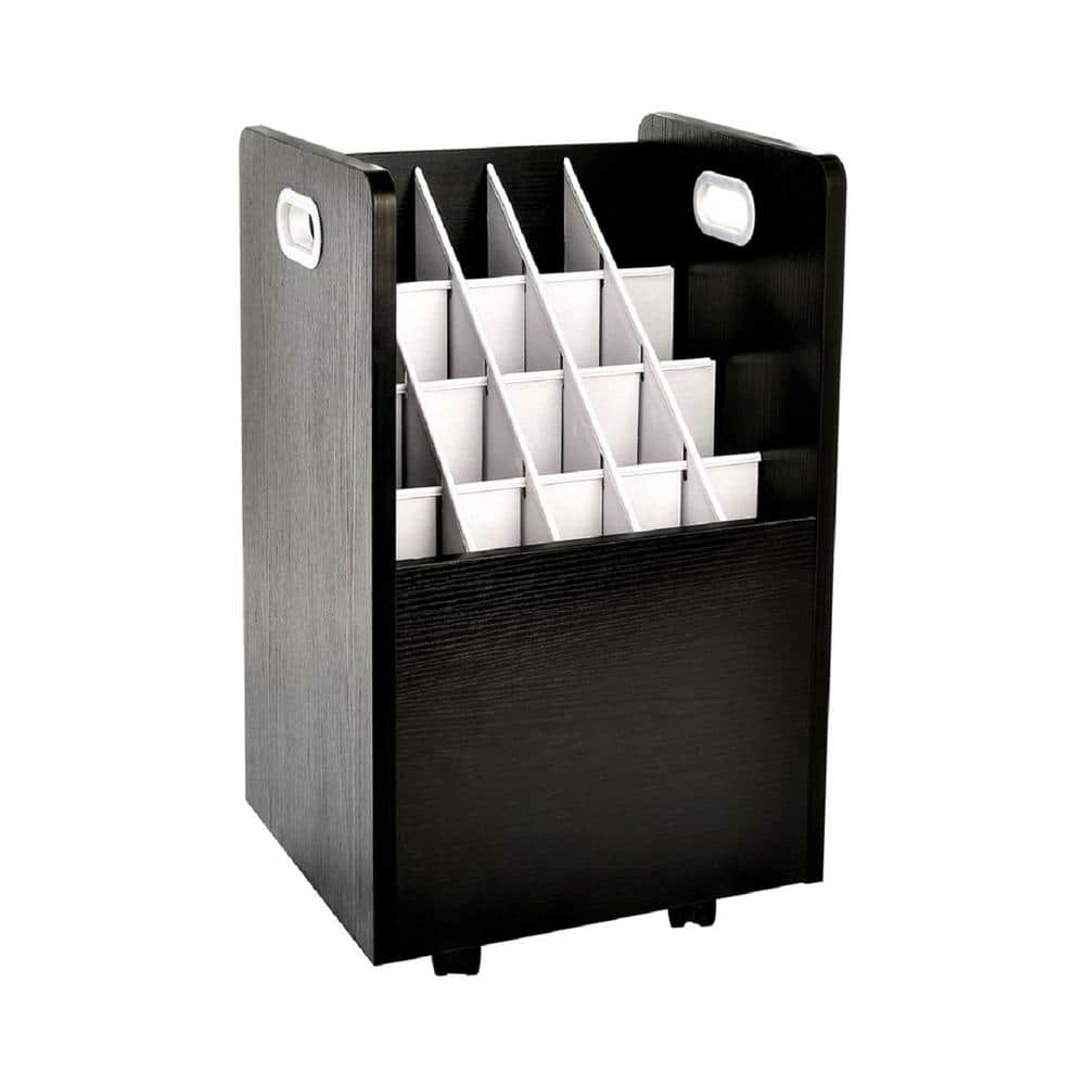 AdirOffice - Blueprint Storage Wood 20-Slot Portable Roll File Cart - Black price history on PriceWatchPro