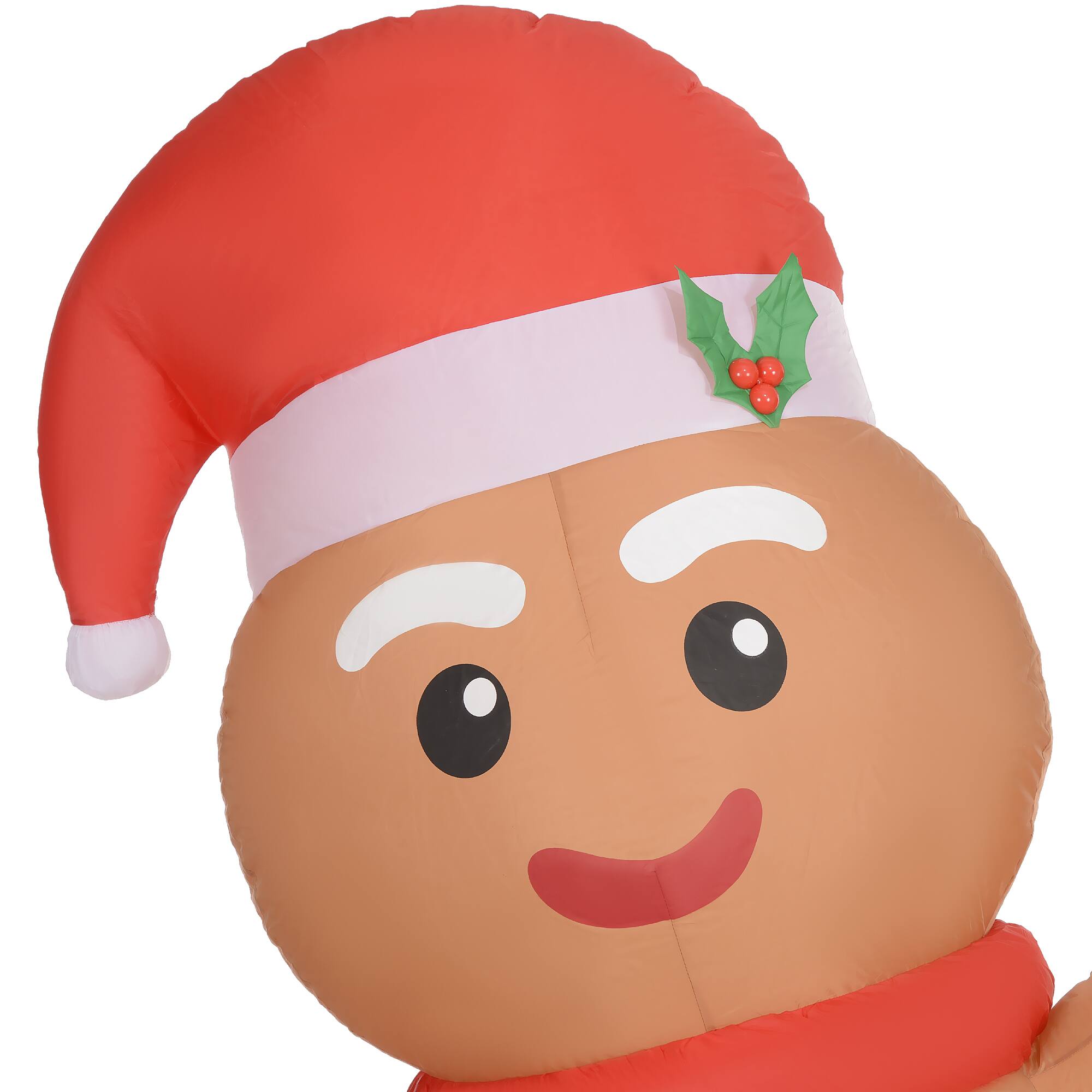 Alt View 7. Outsunny - 8FT Christmas Inflatable Gingerbread Man, Huge Blow Up Christmas Decoration with Built-in LED Lights for Indoor, Outdoor - Brown.