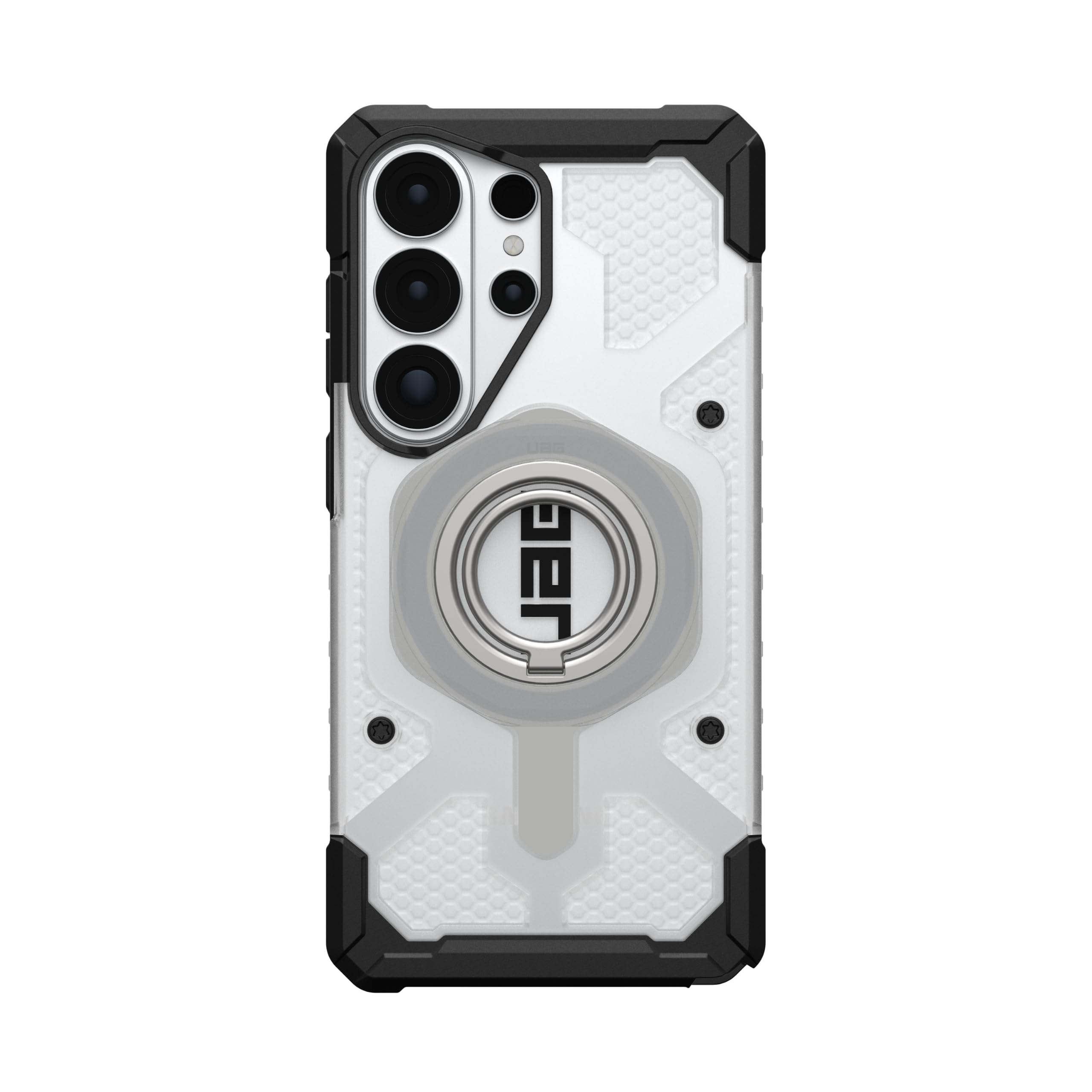 Alt View 1. UAG - Mag Ring Stand LT, Ultra Strong Magnet w/ Multi-Viewing Kickstand, Universal MagSafe Phone Grip & Stand - Transparent Ice.