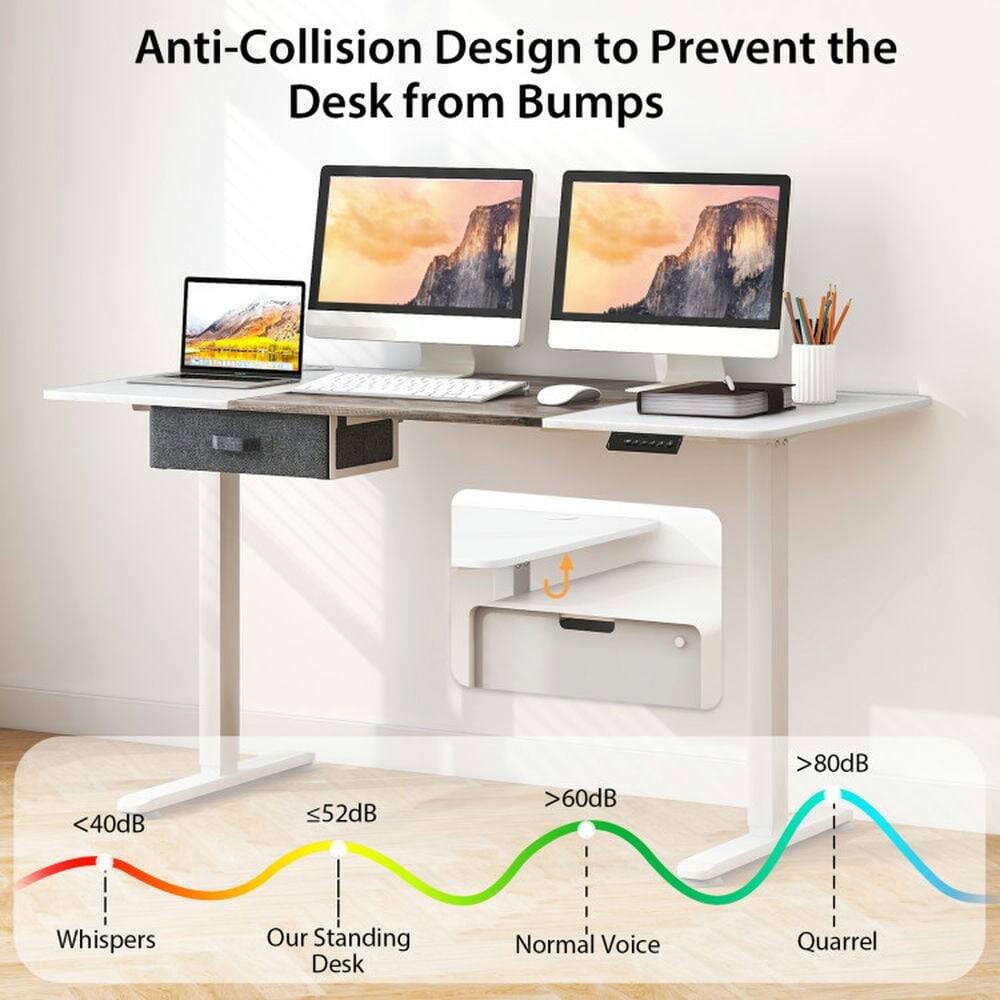 Kadyn Height Adjustable Electric Standing Desk with USB Charging Port ...
