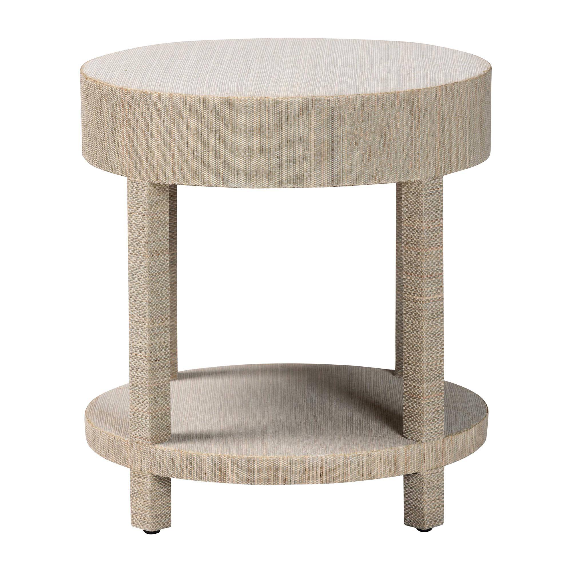 Alt View 1. bali & pari - Sadia Bohemian Woven Natural Grasscloth 1-Drawer Nightstand - Natural/Gold.