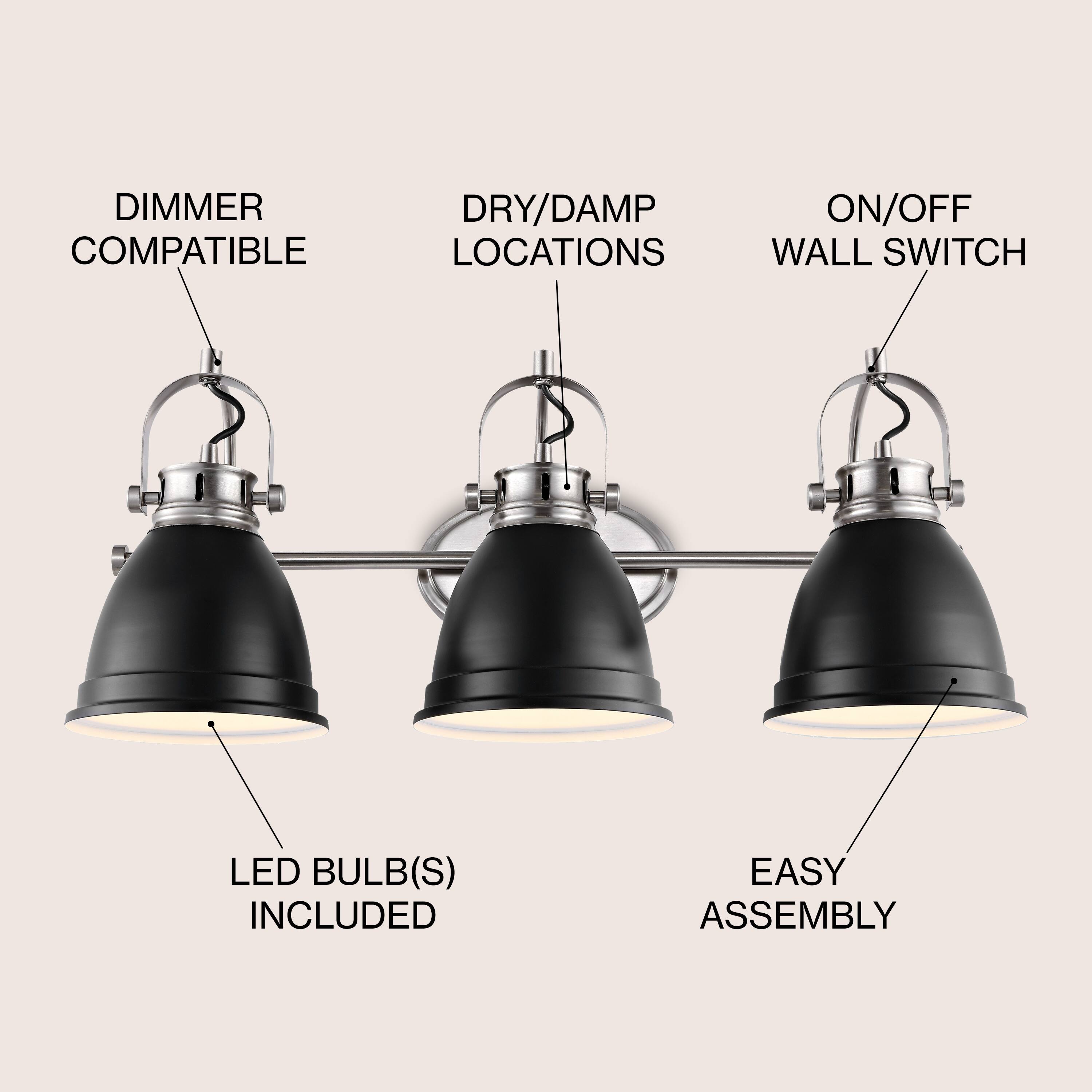 DIMMER COMPATIBLE  
DRY/DAMP LOCATIONS  
ON/OFF WALL SWITCH  
LED BULB(S) INCLUDED  
EASY ASSEMBLY