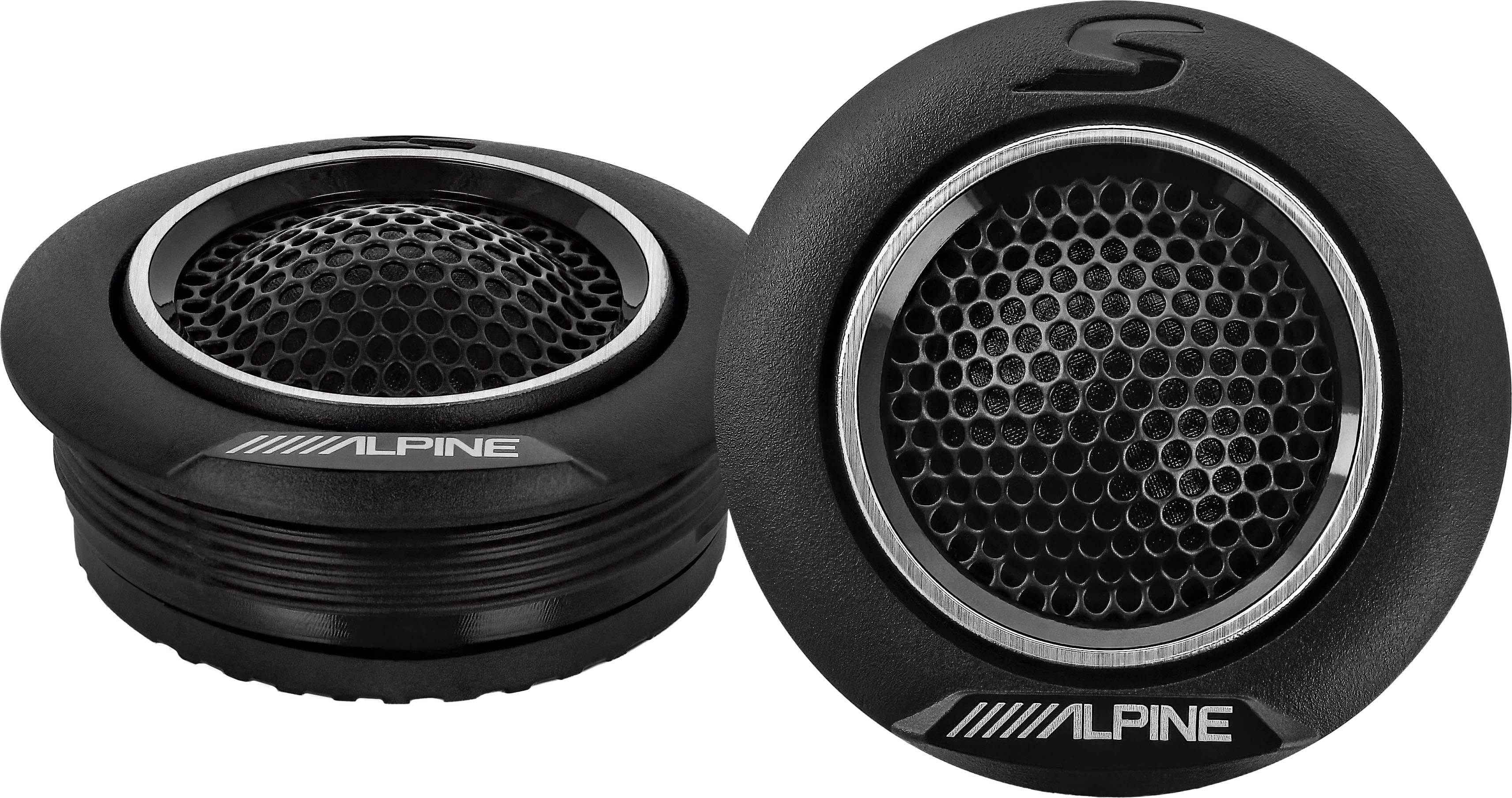 Alpine - S-Series 1" Car Tweeter with Silk Dome Speaker Pair - Black