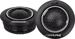 Alpine - S-Series 1" Car Tweeter with Silk Dome Speaker Pair - Black