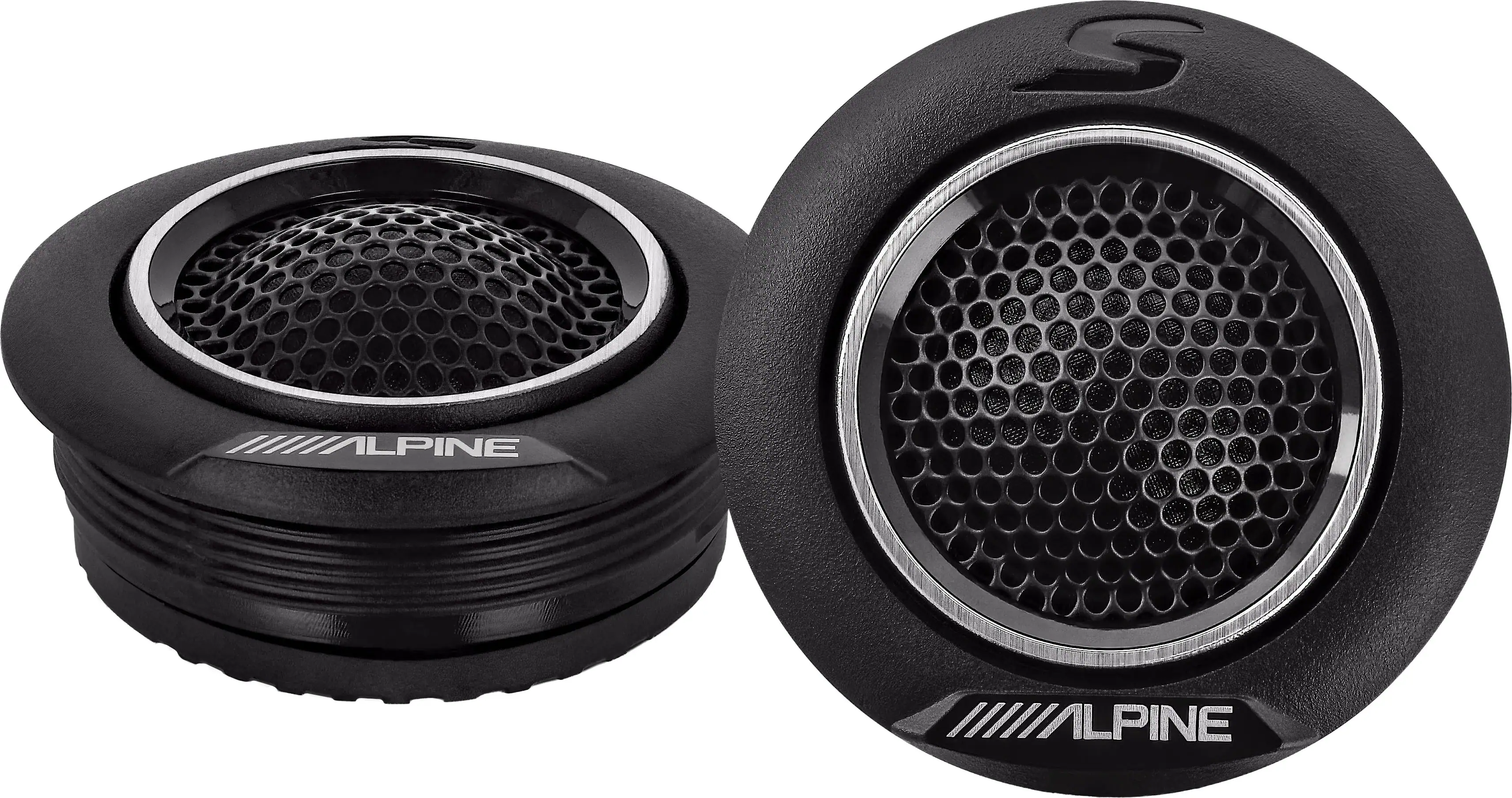 Alpine - S-Series 1" Car Tweeter with Silk Dome Speaker Pair - Black