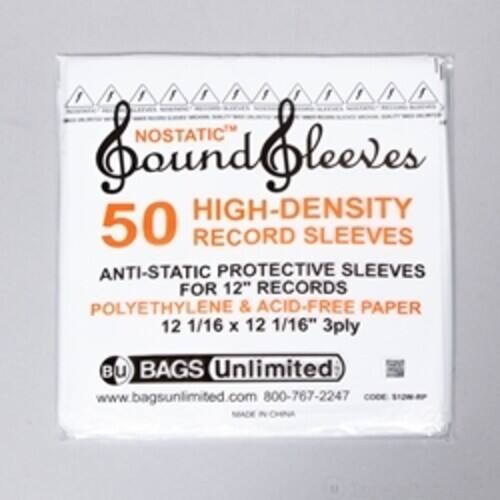 PopMarket - Bags Unlimited S12W-RP - 12 Inch LP Record Inner Sleeve - 50 Pack (White) - BAGS / SLEEVES - Multicolor