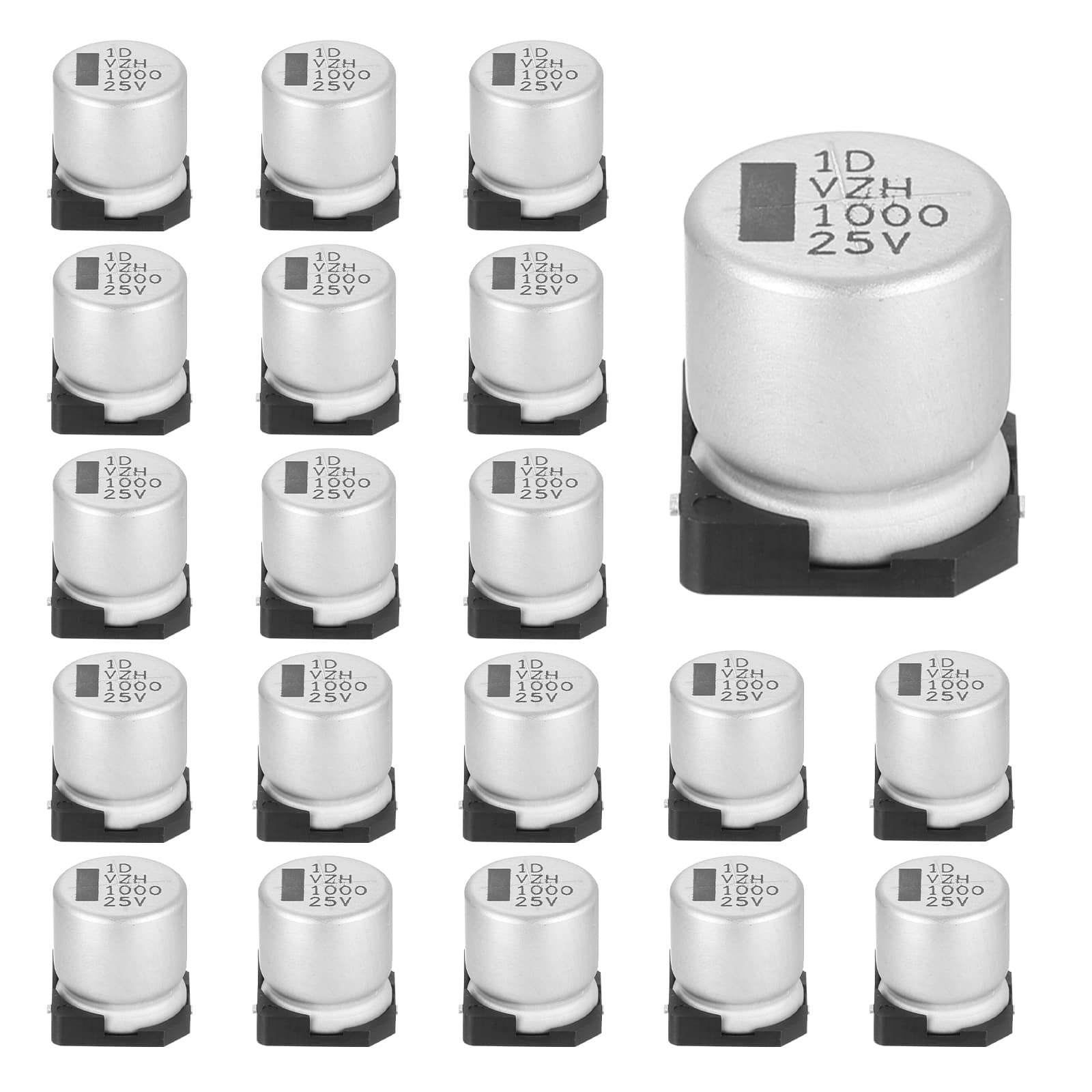 Unique Bargains - 1000uF 25V SMD Aluminum Electrolytic Capacitor, Low Impedance, 12.5x13.5mm, 20pcs, for TV/Computer/DIY - Silver price history on PriceWatchPro