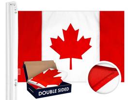 G128 - Canada Flag 2x3 ft Double-Sided Embroidered 210D Polyester with Brass Grommets - Red/White