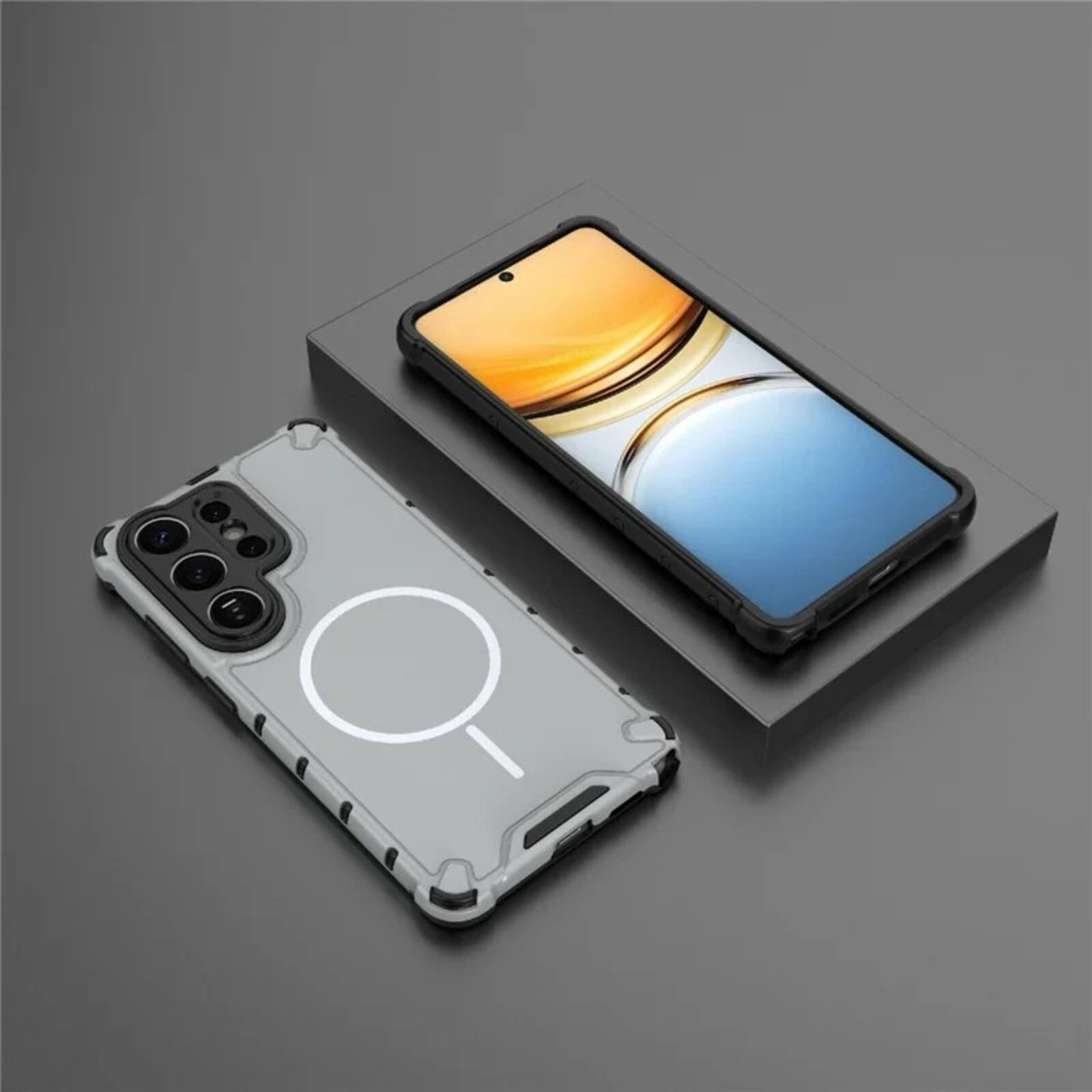 Back. UUCOVER - Magnetic Case for Samsung Galaxy S26 Ultra, Compatible with MagSafe, Shockproof Drop-proof Slim Heat Dissipation Cover - Lightgray.