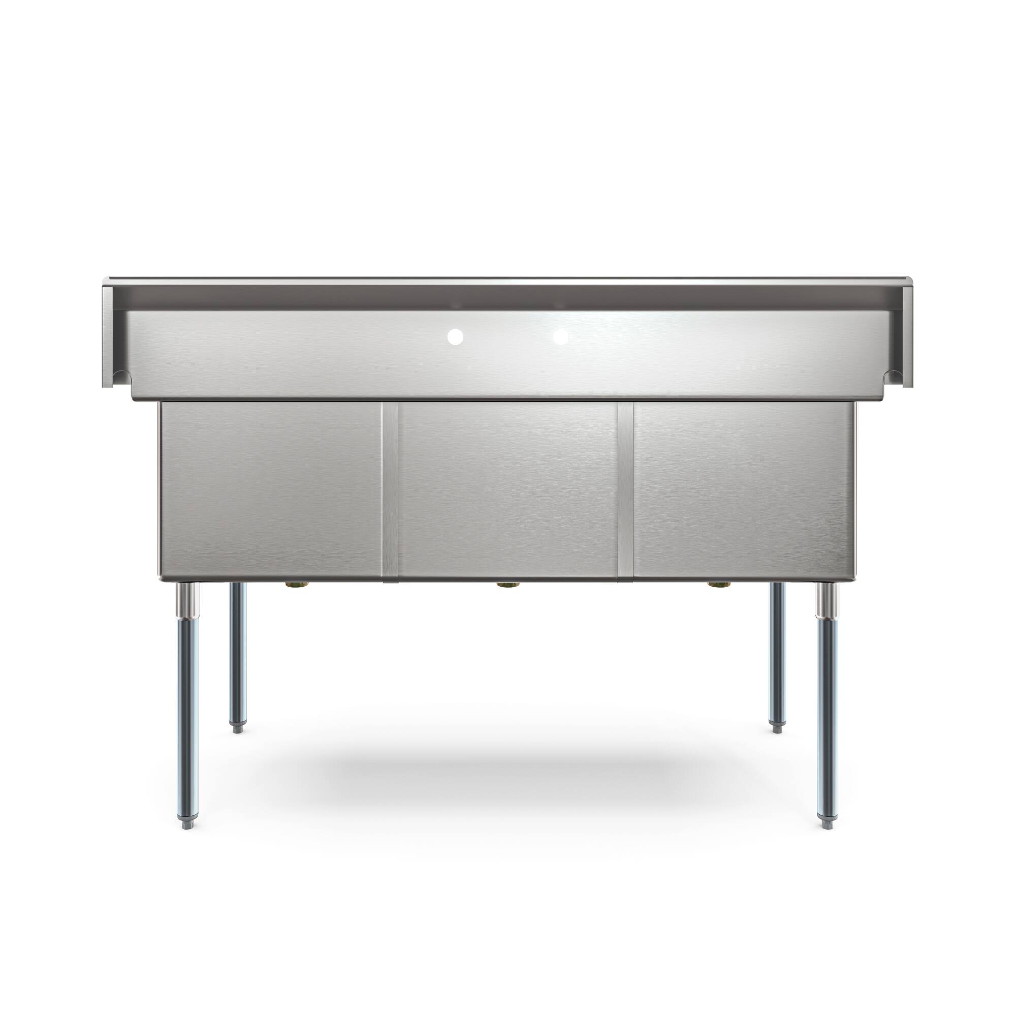 Alt View 4. Koolmore - 60 in. Three Compartment  Sink, Bowl Size 18x24x14 in 18-Gauge Stainless-Steel (KM-SC182414-N3) - Stainless Steel.