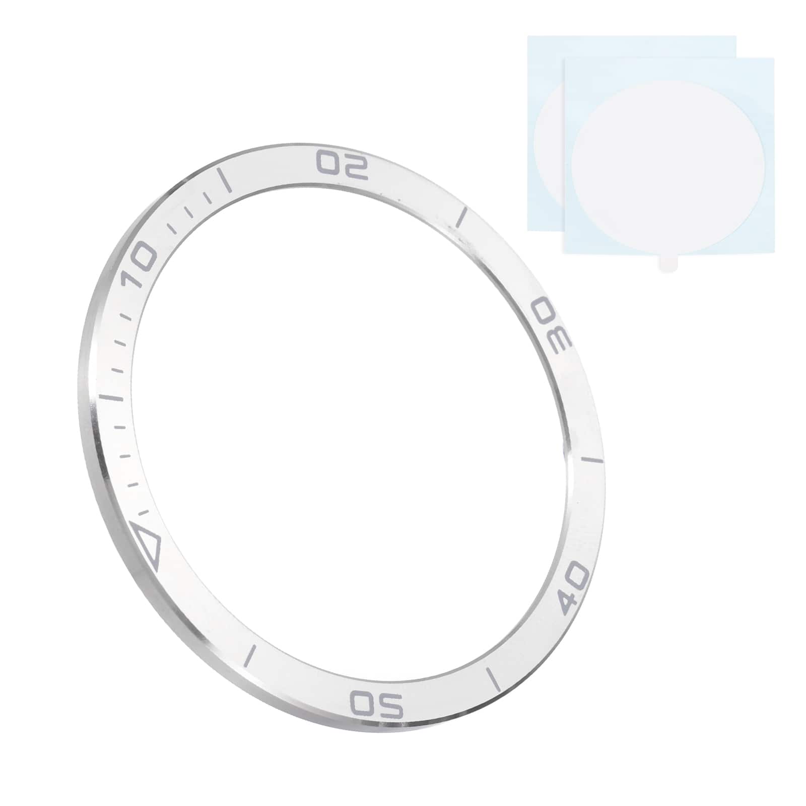 Unique Bargains - 51mm Steel Watch Bezel Insert Ring Adhesive Bumper Cover for Garmin Fenix 8 Amoled Display - Silver/Gray