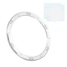 Front. Unique Bargains - 51mm Steel Watch Bezel Insert Ring Adhesive Bumper Cover for Garmin Fenix 8 Amoled Display - Silver/Gray.
