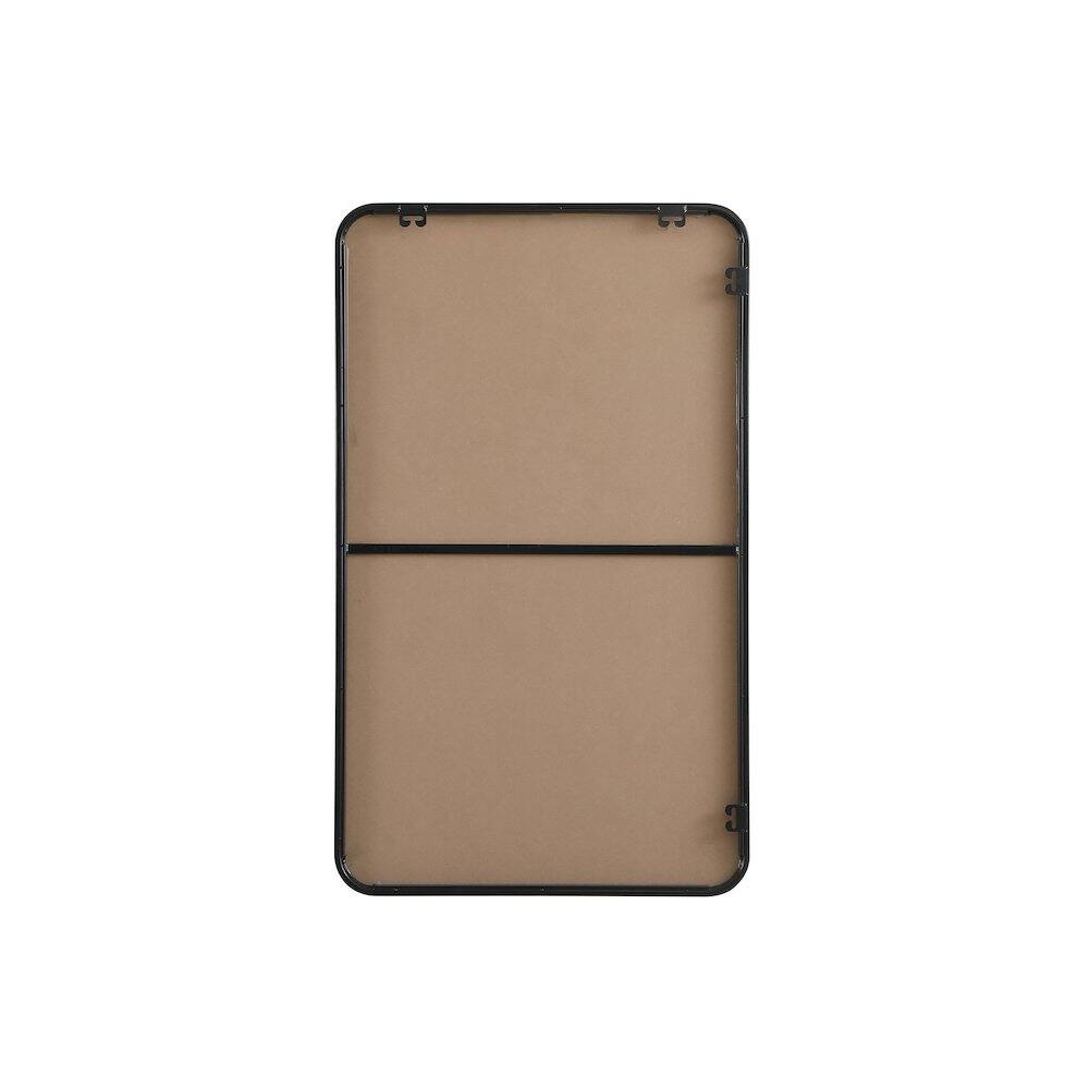 Angle. Elegant Decor - Contour Metal Rectangle Mirror 24x40 in Black - Black.
