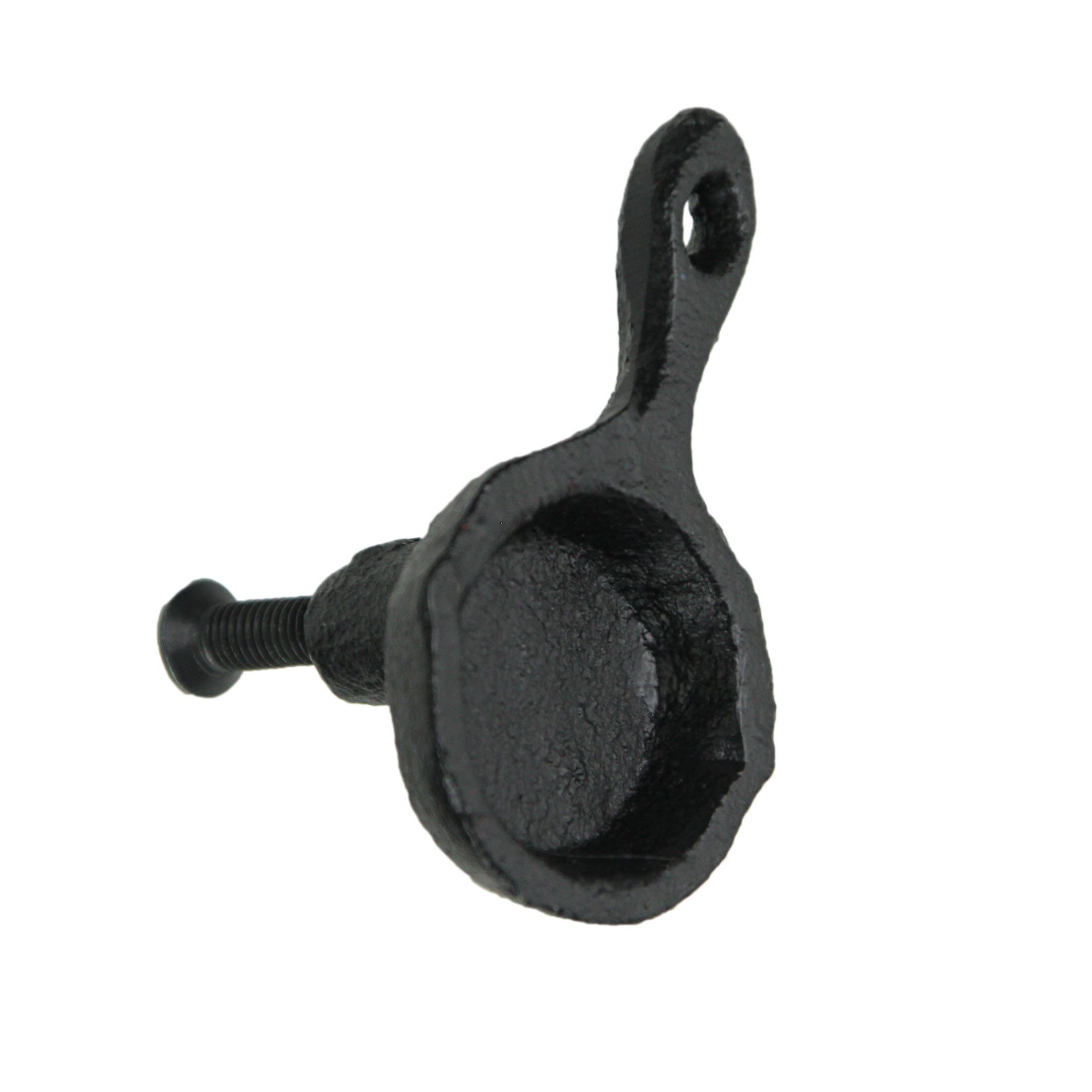 Alt View 10. Zeckos - Set of 6 Mini Cast Iron Skillet Drawer Pulls Decorative Kitchen Cabinet Knobs - Black.