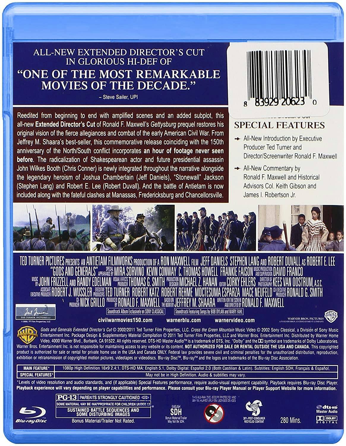 Back. Gods and Generals - Extended Director's Cut (Blu-ray Director's Cut) [Blu-ray].