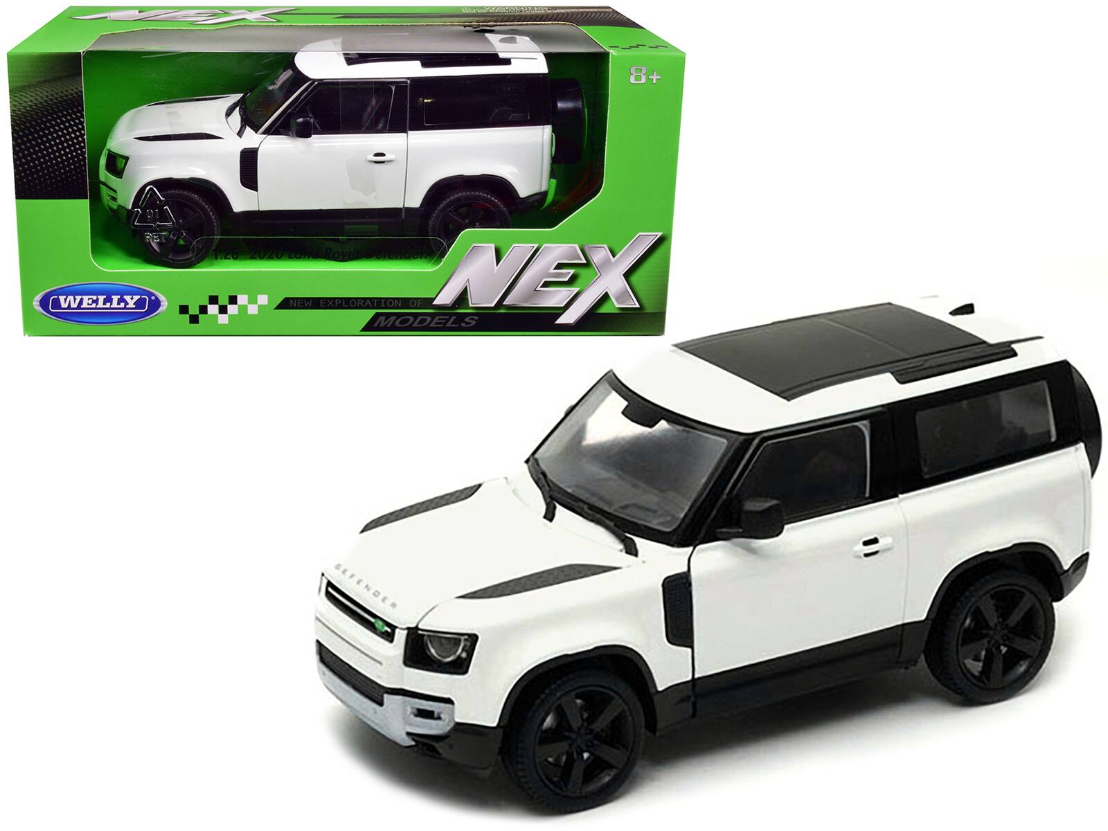 8+  
WELLY  
1:26 2020 Land Rover Defender  
NEW EXPLORATION MODELS  
NEX  
8+