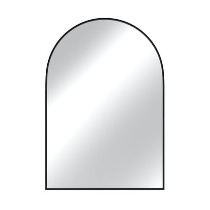 Front. Boyel Living - 26 x 38 in Elegant Arch Mirror with Sleek Black Aluminum Frame and Premium Glass.