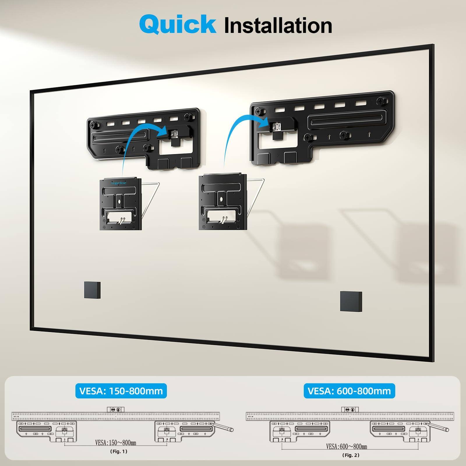 Quick Installation

VESA: 150-800mm (Fig. 1)

VESA: 600-800mm (Fig. 2)